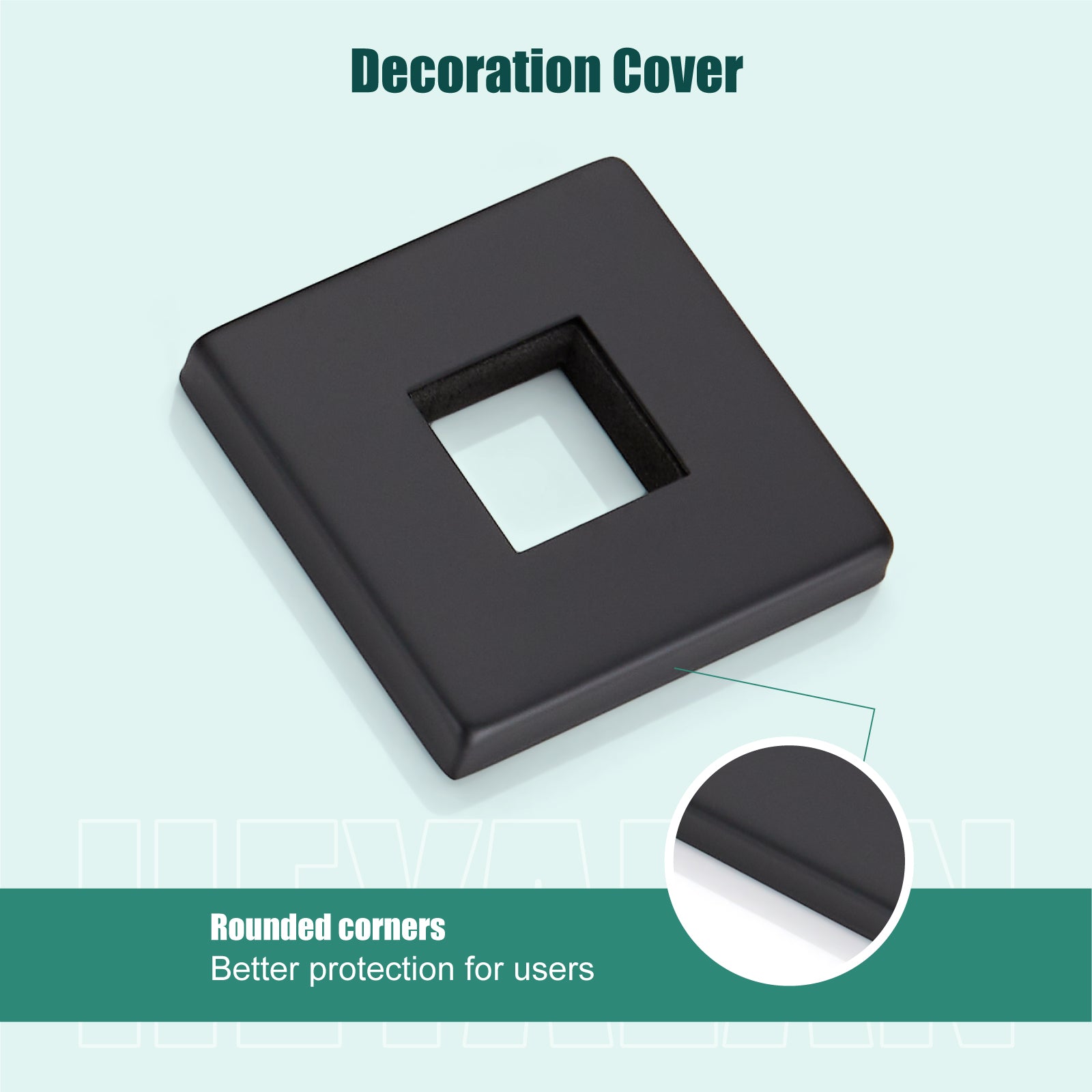 Heyalan Shower Arm Flange Plate, 1pc Modern Shower Escutcheon Cover Plate 2.5'', Universal Shower Head Arm Replacement Cover Plate, Square Escutcheon Wall Cover
