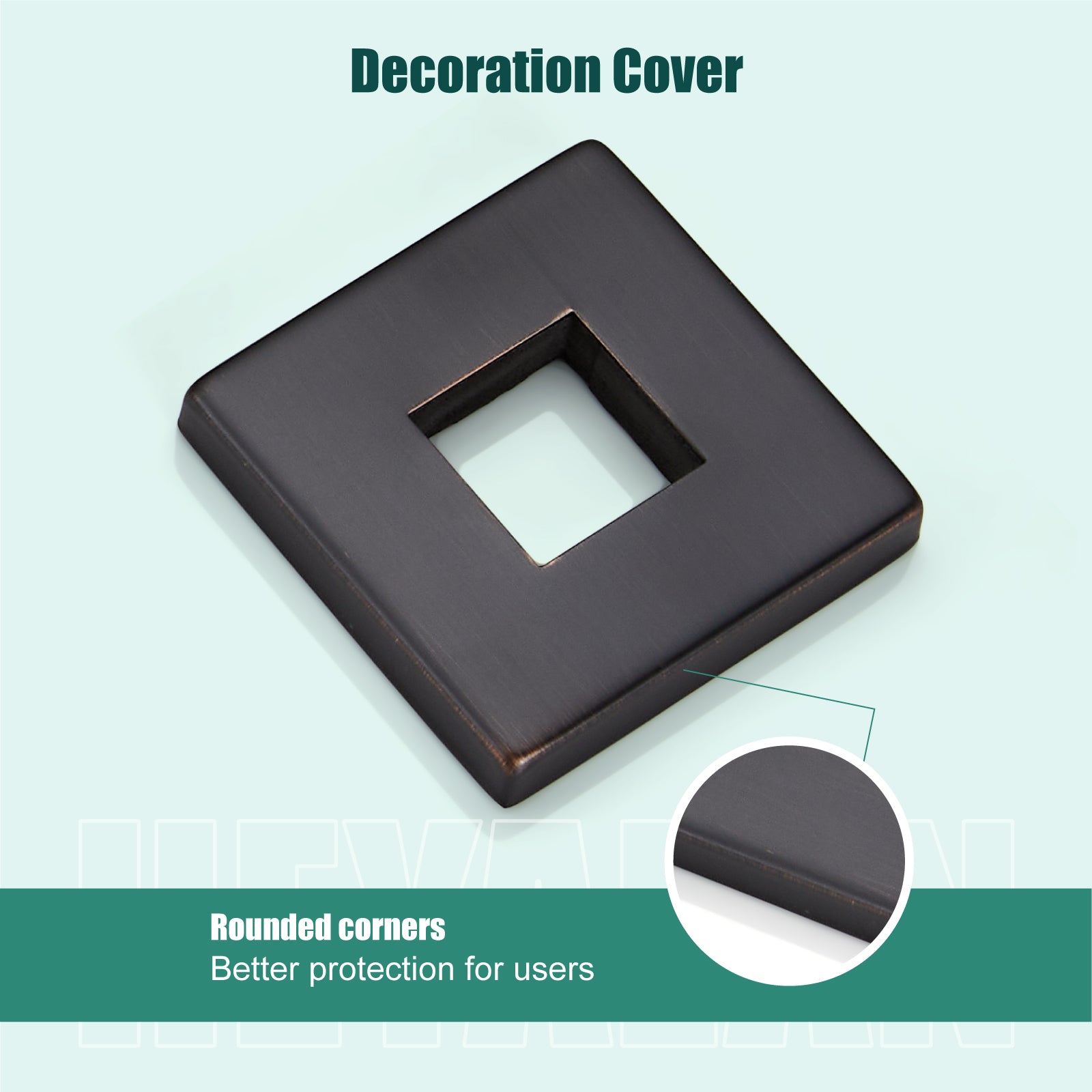 Heyalan Shower Arm Flange Plate, 1pc Modern Shower Escutcheon Cover Plate 2.5'', Universal Shower Head Arm Replacement Cover Plate, Square Escutcheon Wall Cover
