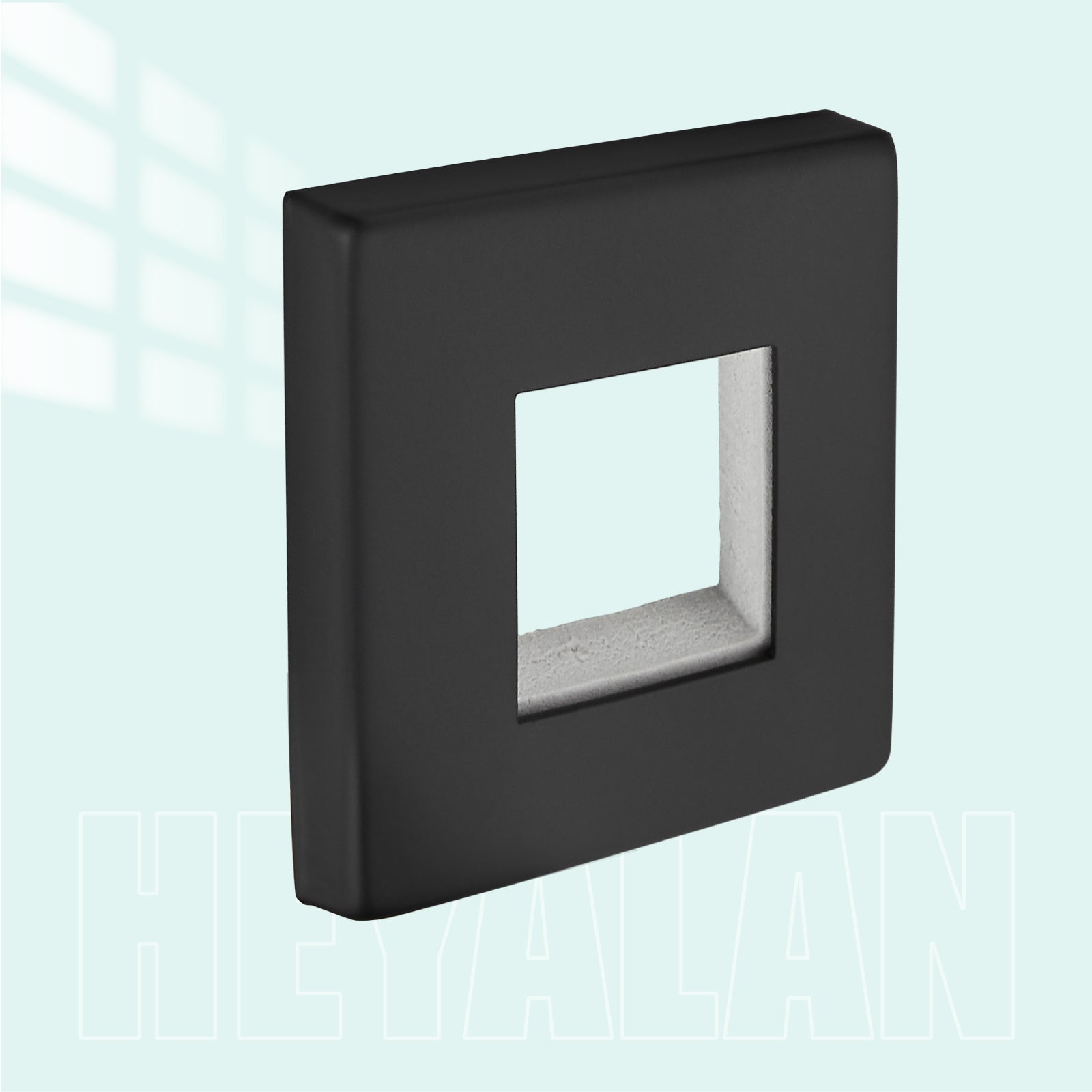 Heyalan Hand-held Shower Holder Flange Plate Modern Shower Escutcheon Cover Plate 2.5'' Shower Wand Bracket Replacement Cover Plate, Square Escutcheon Wall Cover 1pc