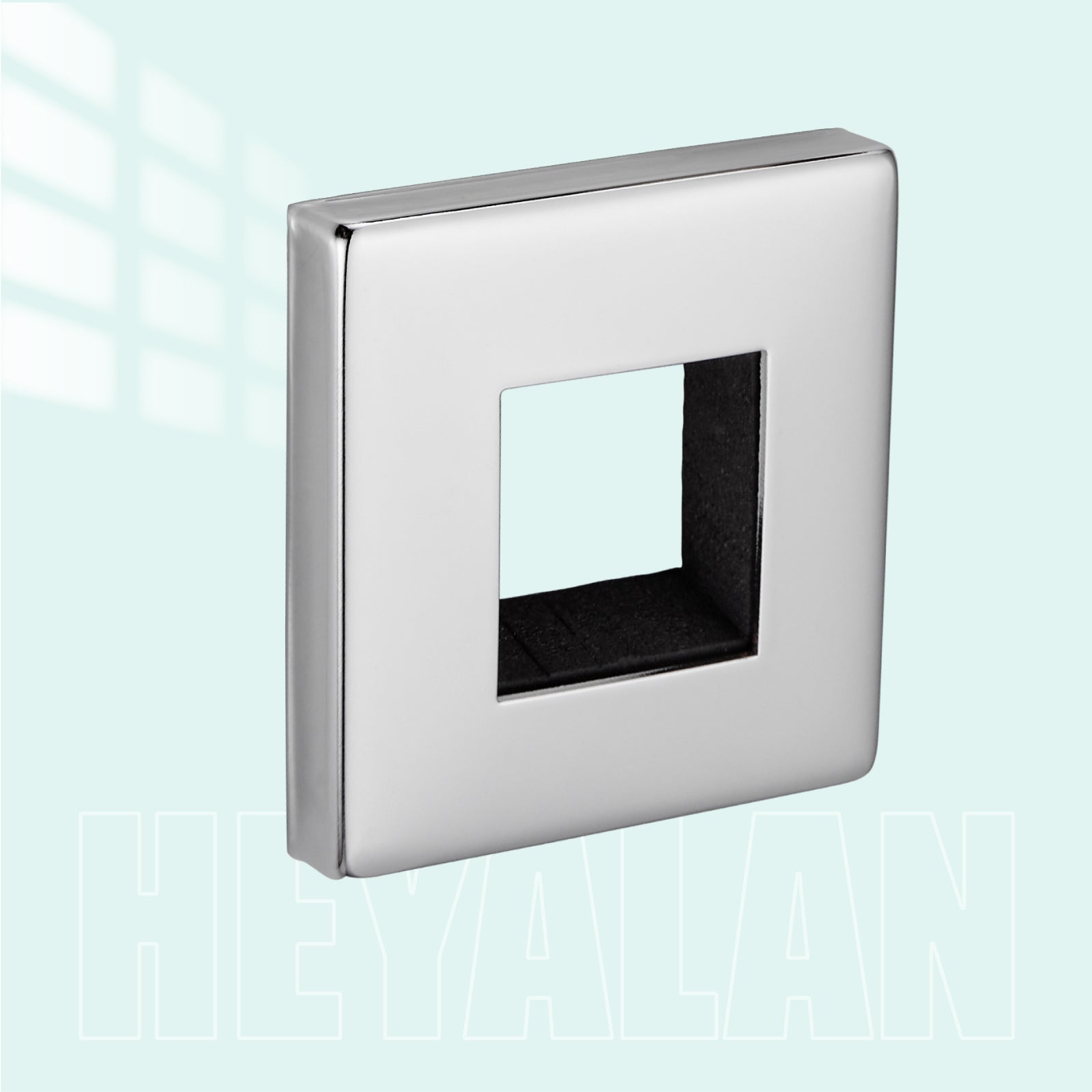 Heyalan Hand-held Shower Holder Flange Plate Modern Shower Escutcheon Cover Plate 2.5'' Shower Wand Bracket Replacement Cover Plate, Square Escutcheon Wall Cover 1pc