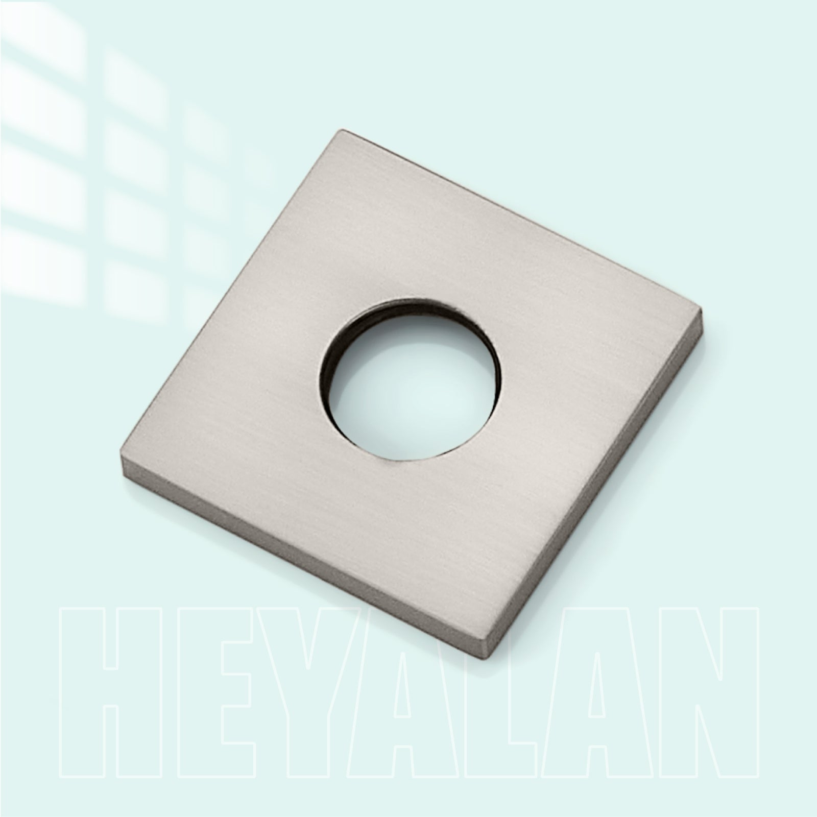 Heyalan Shower Arm Flange Plate, 1pc Modern Shower Escutcheon Cover Plate 2.5'', Universal Shower Head Arm Replacement Cover Plate, Square Escutcheon Wall Cover