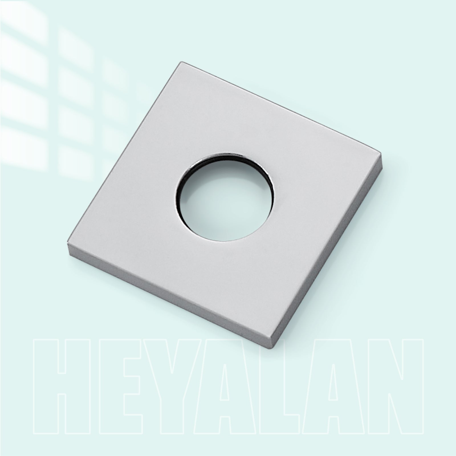 Heyalan Shower Arm Flange Plate, 1pc Modern Shower Escutcheon Cover Plate 2.5'', Universal Shower Head Arm Replacement Cover Plate, Square Escutcheon Wall Cover