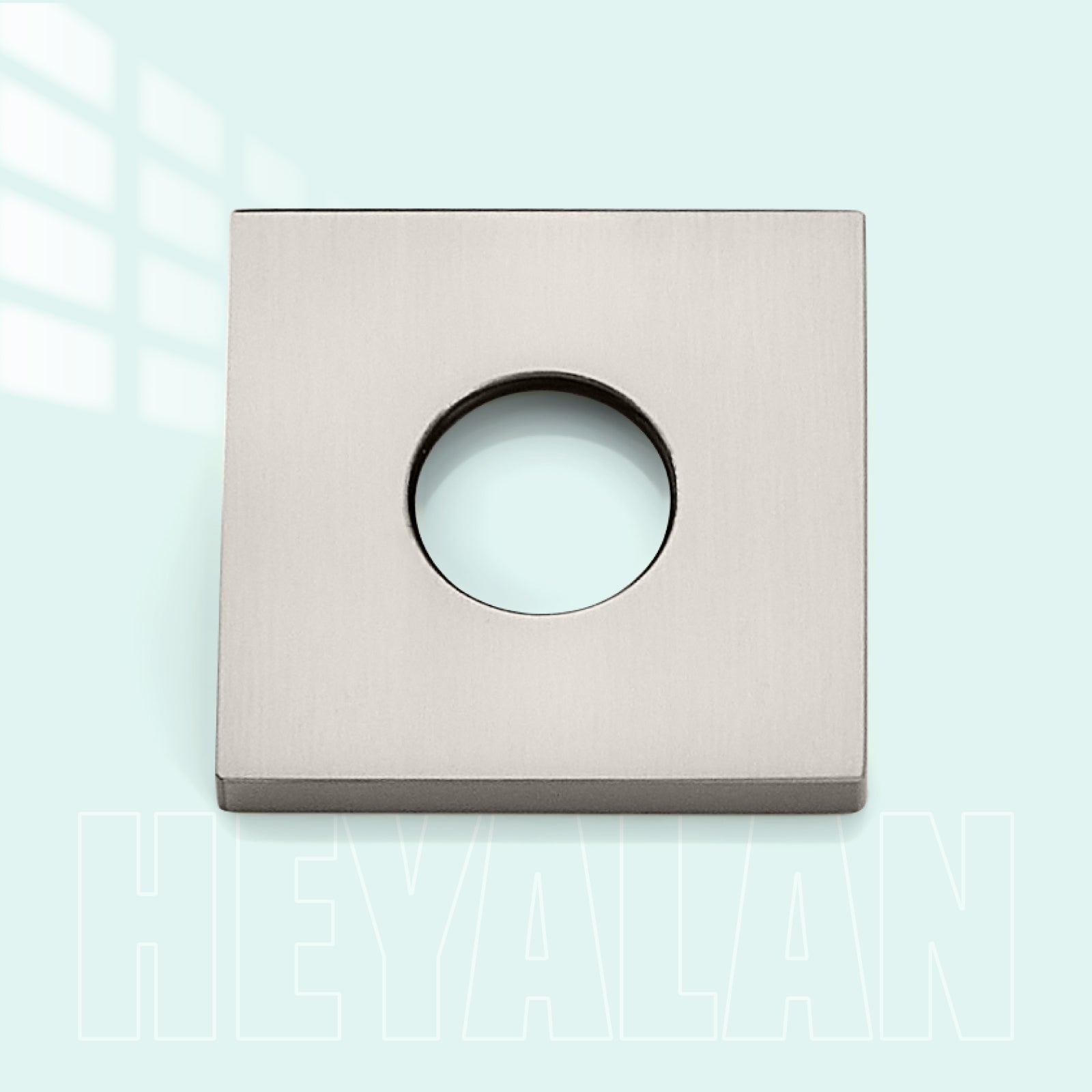 Heyalan Shower Arm Flange Plate, 1pc Modern Shower Escutcheon Cover Plate 2.5'', Universal Shower Head Arm Replacement Cover Plate, Square Escutcheon Wall Cover