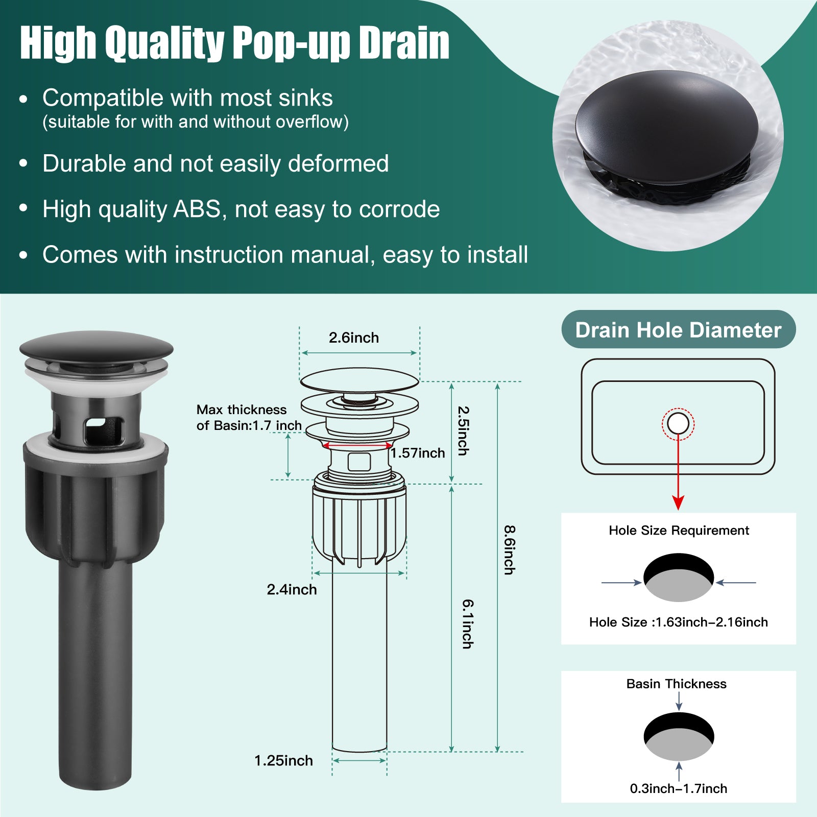 Heyalan Bar Sink Faucet 1 Hole Bathroom Sink Faucet,Stainless Steel 1 Handle with Cold and Hot Water Temperature RV Kitchen Restroom Utility Outdoor Faucet for Vanity Lavatory