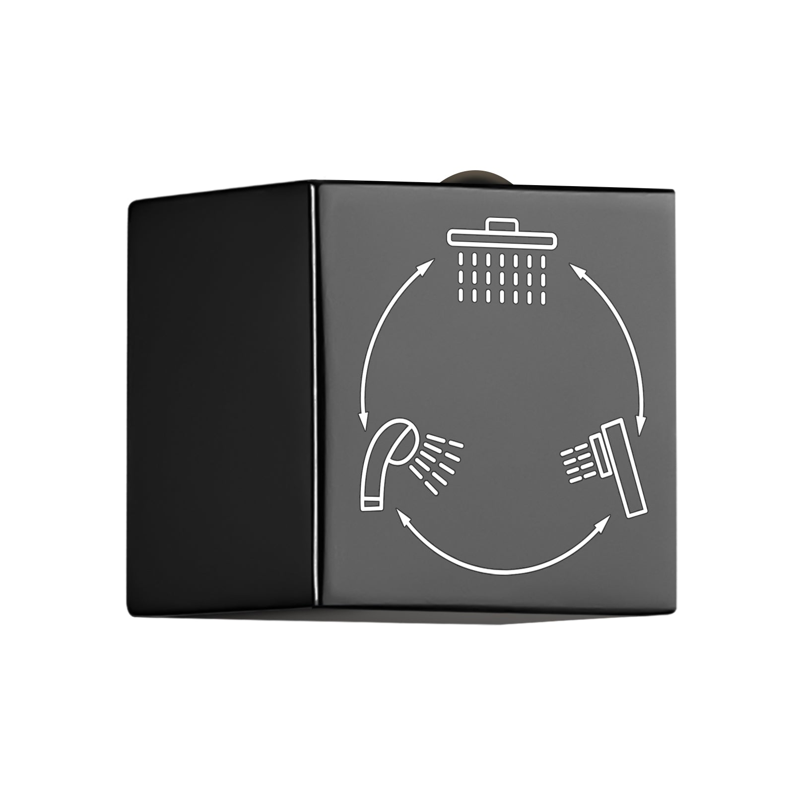 Heyalan Shower Diverter Knob 3 functions Shower Water Flow Converter Square