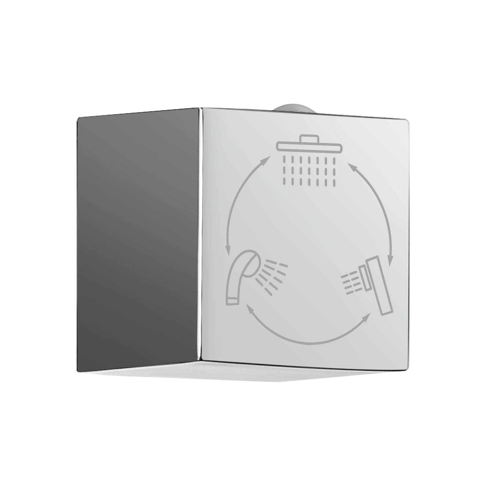 Heyalan Shower Diverter Knob 3 functions Shower Water Flow Converter Square