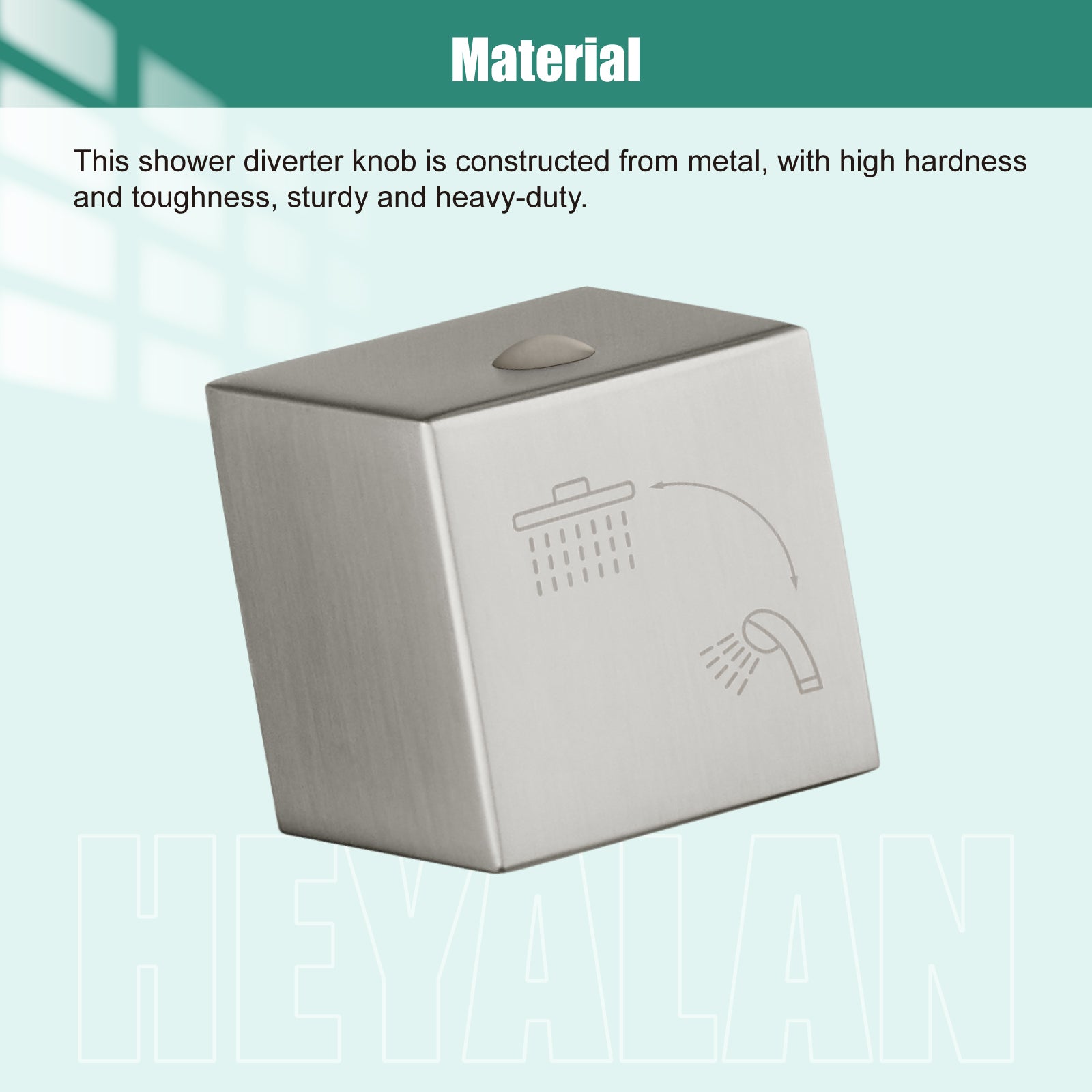 Heyalan Shower Diverter Knob 2 functions Shower Water Flow Converter Square