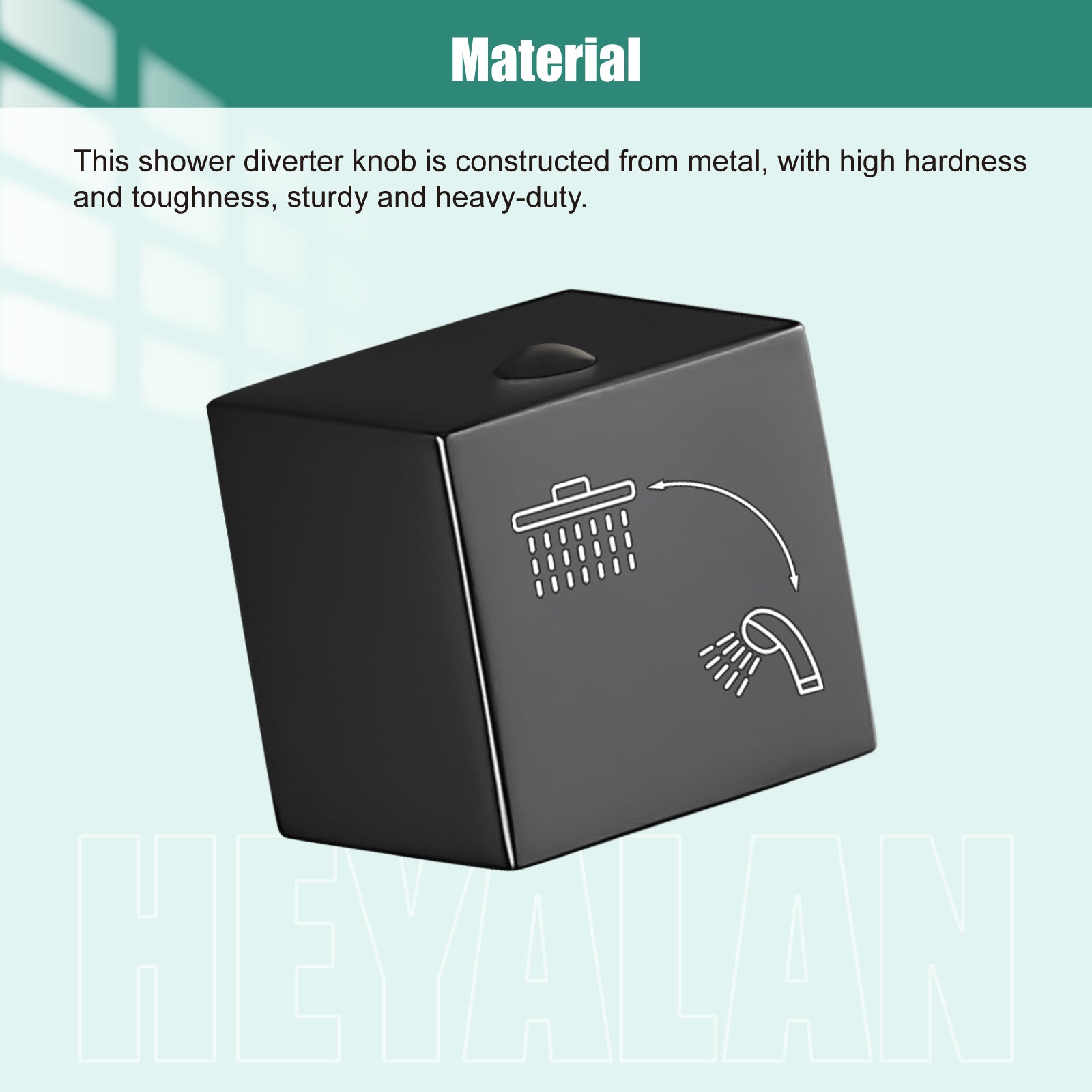 Heyalan Shower Diverter Knob 2 functions Shower Water Flow Converter Square