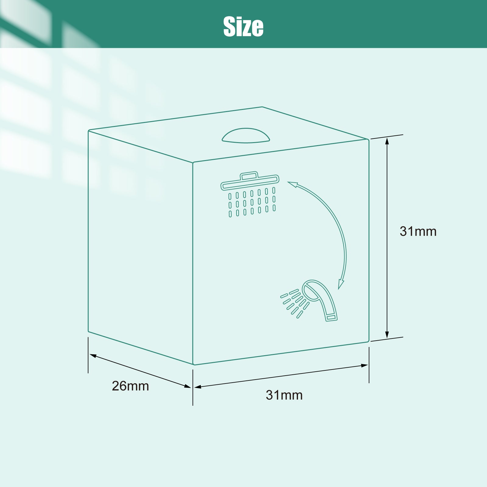 Heyalan Shower Diverter Knob 2 functions Shower Water Flow Converter Square