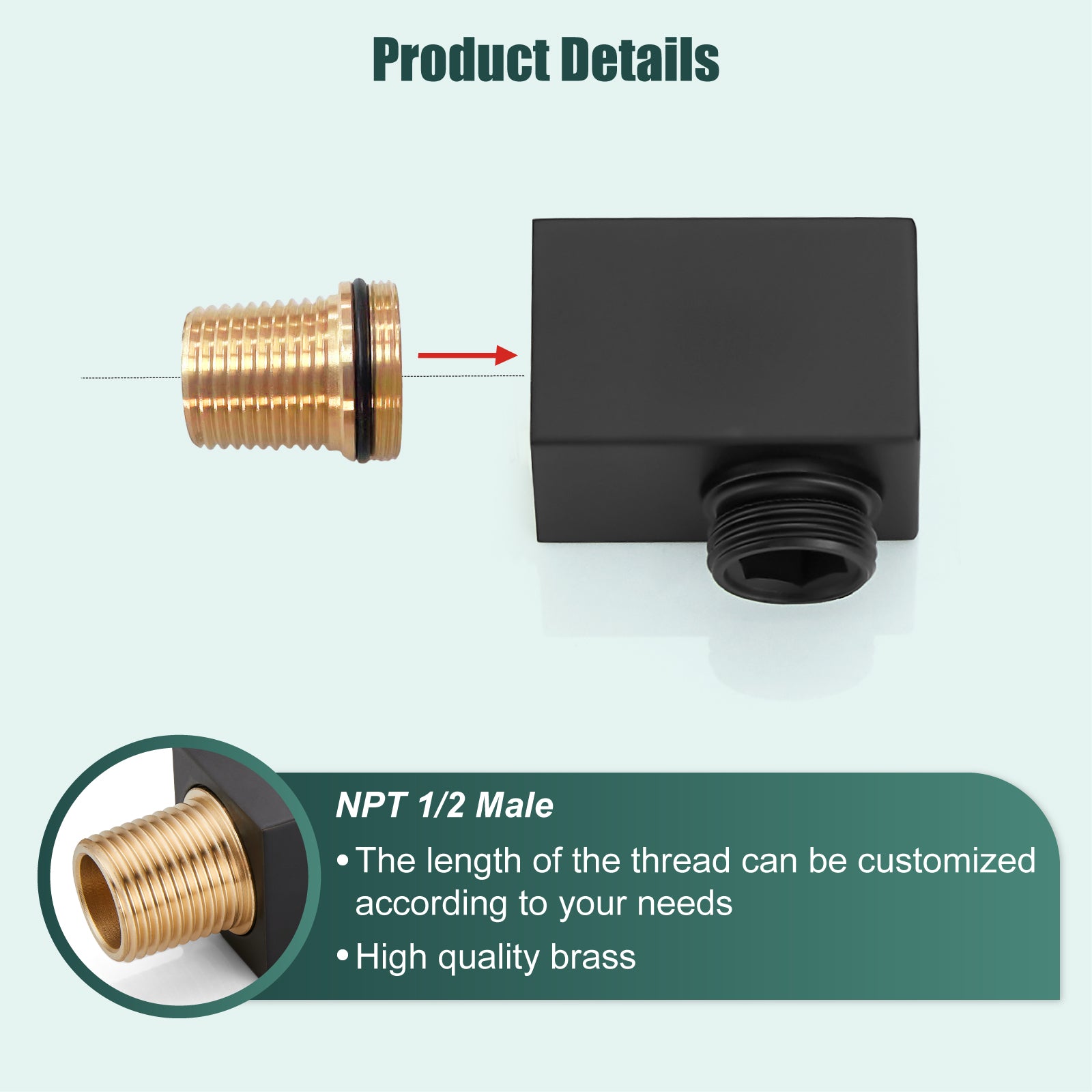 Shower 90° Wall Supply Elbow Shower Hose Connector for Shower Handheld without Shower hand and Hose Wall Mount Supply Shower Cradle Fixed Brass Heyalan Shower Elbow