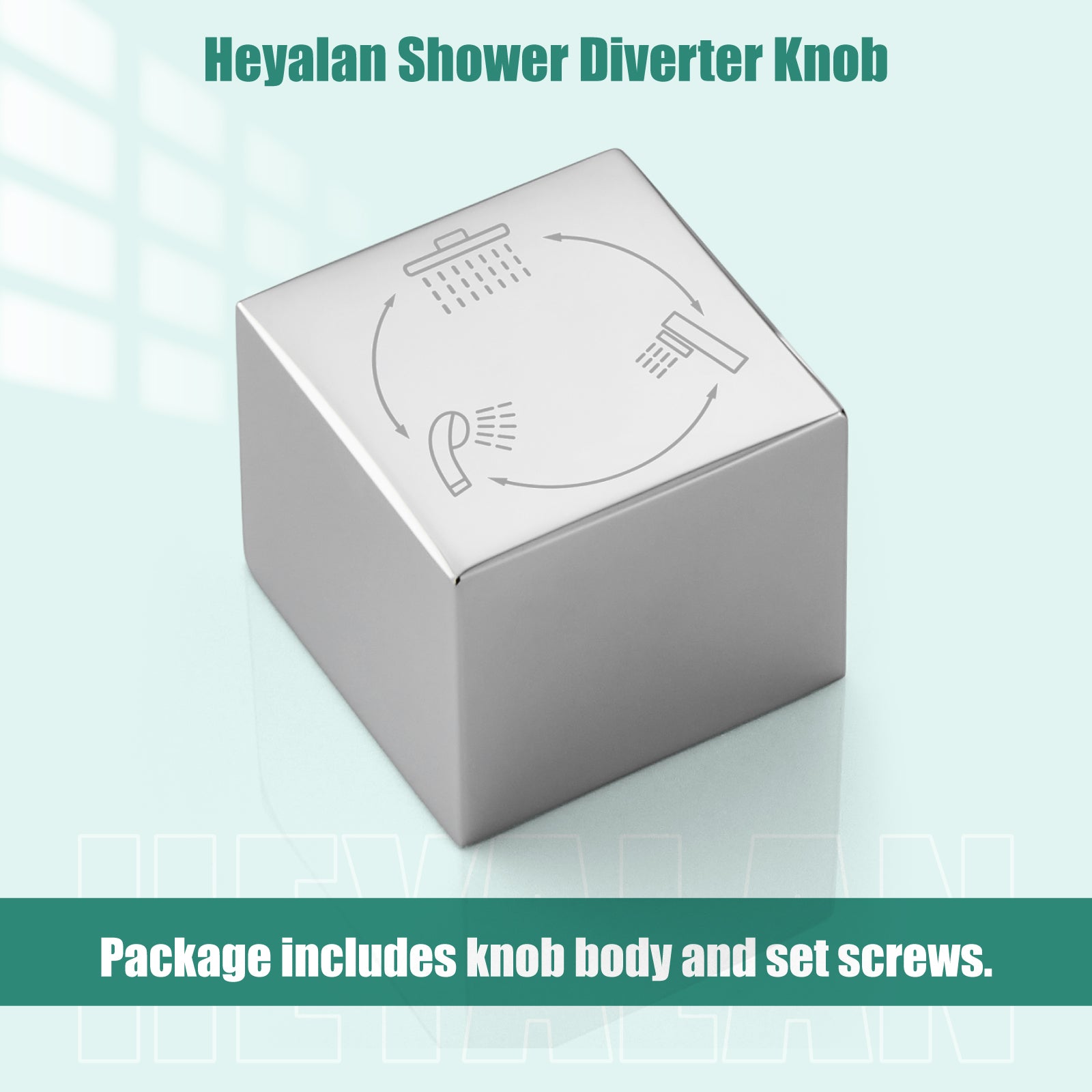 Heyalan Shower Diverter Knob 3 functions Shower Water Flow Converter Square