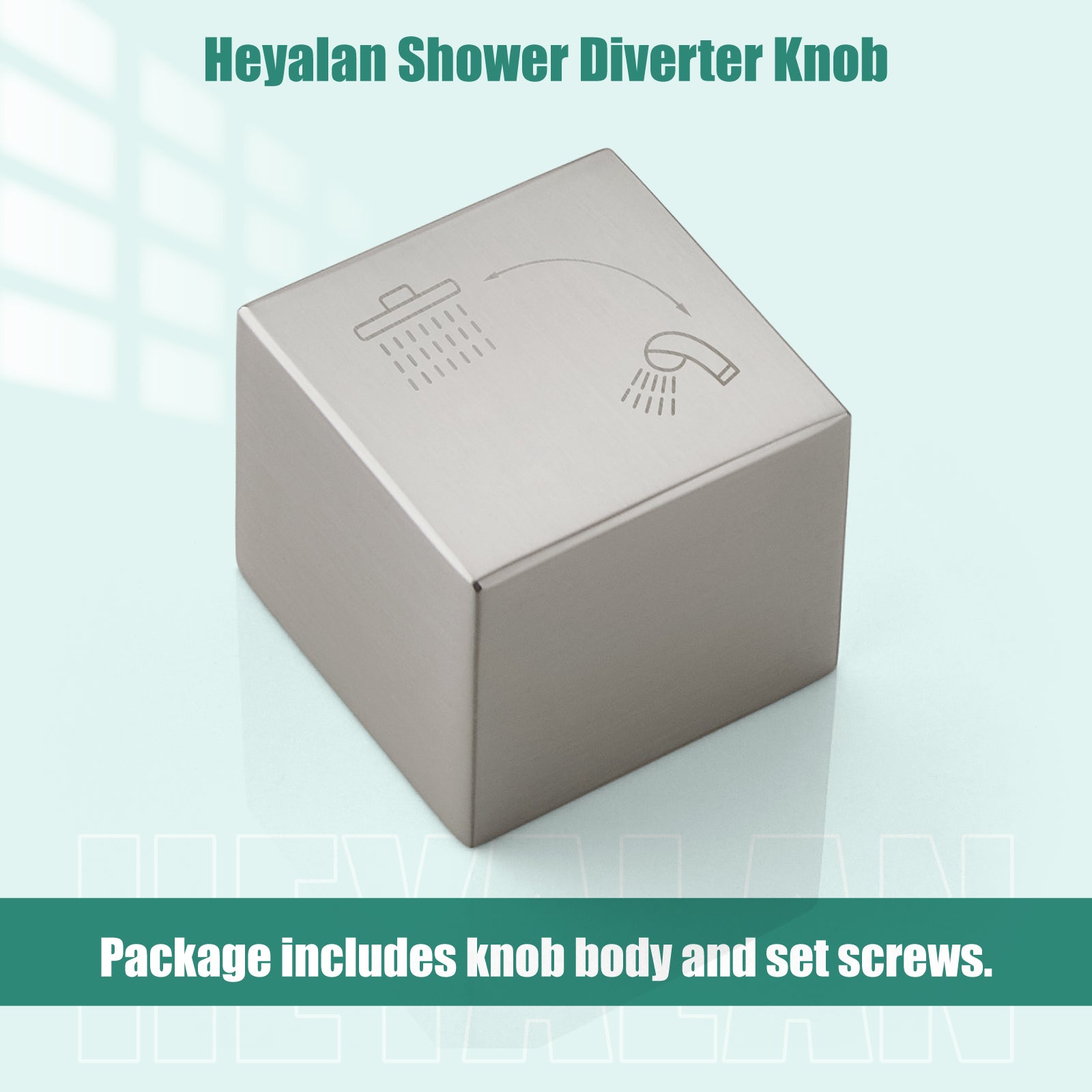 Heyalan Shower Diverter Knob 2 functions Shower Water Flow Converter Square