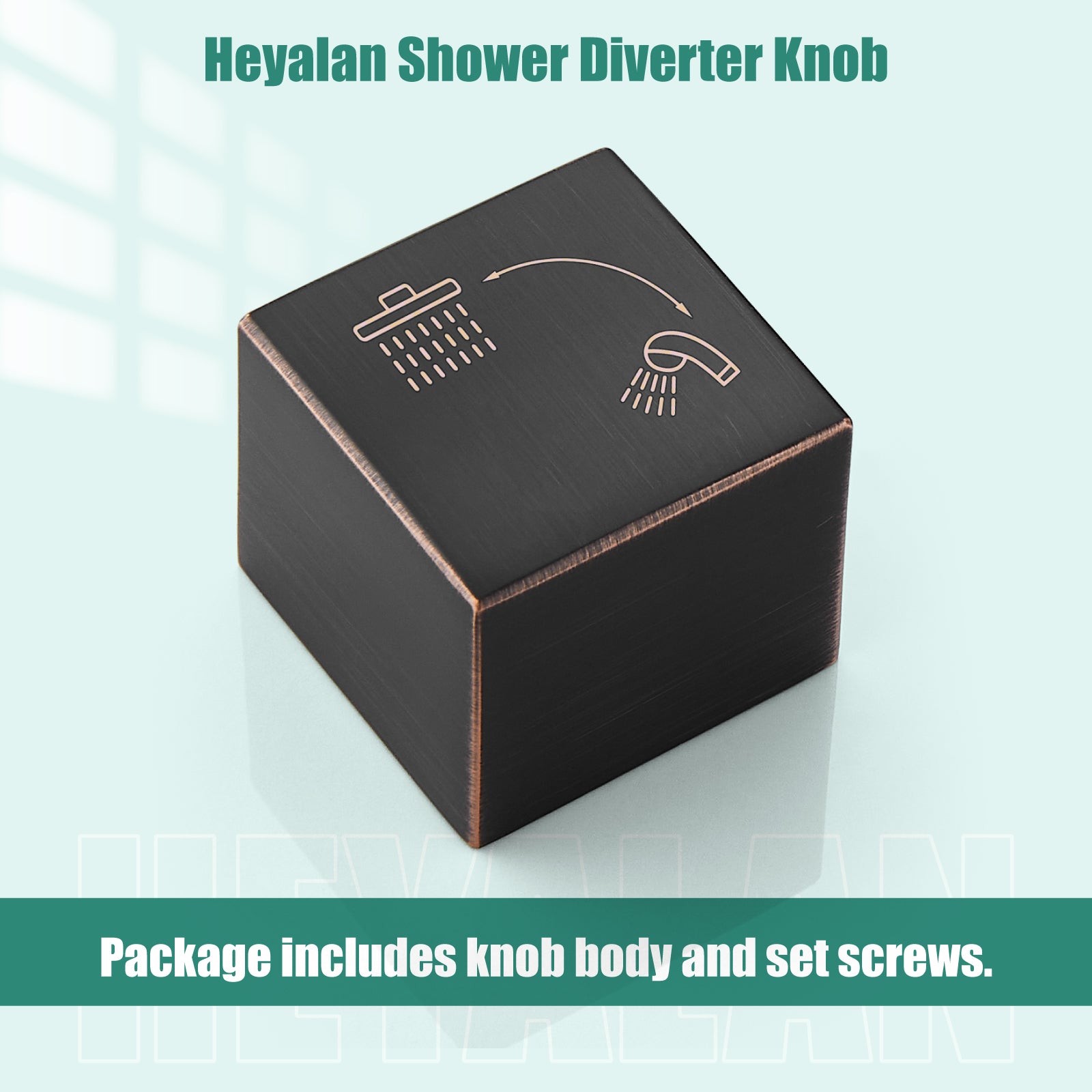Heyalan Shower Diverter Knob 2 functions Shower Water Flow Converter Square