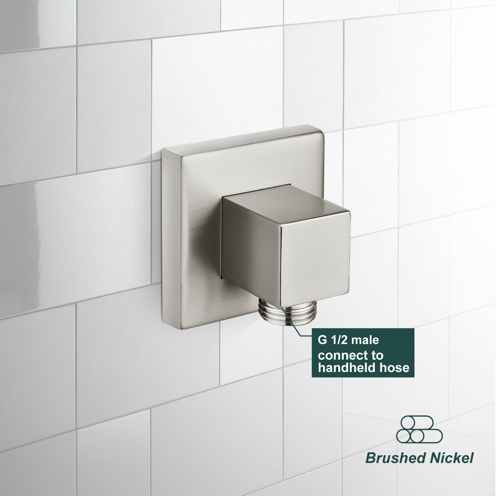 Shower 90° Wall Supply Elbow Shower Hose Connector for Shower Handheld without Shower hand and Hose Wall Mount Supply Shower Cradle Fixed Brass Heyalan Shower Elbow