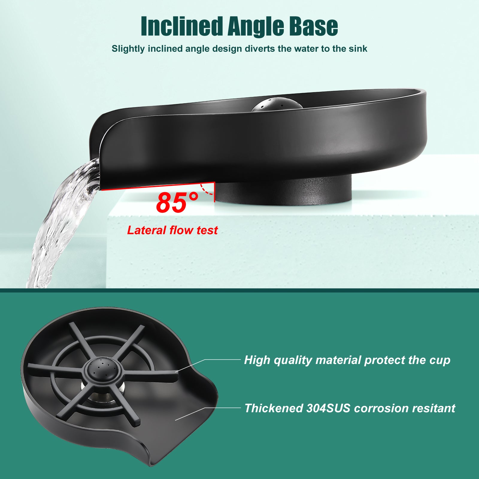 Heyalan Kitchen Sink Glass Rinser, Automatic Faucet Bar Cup Rinser Bottle Washer, Kitchen Sinks Accessories, Cup Cleaner for Bottle, Glass Cleaner Sink Attachment