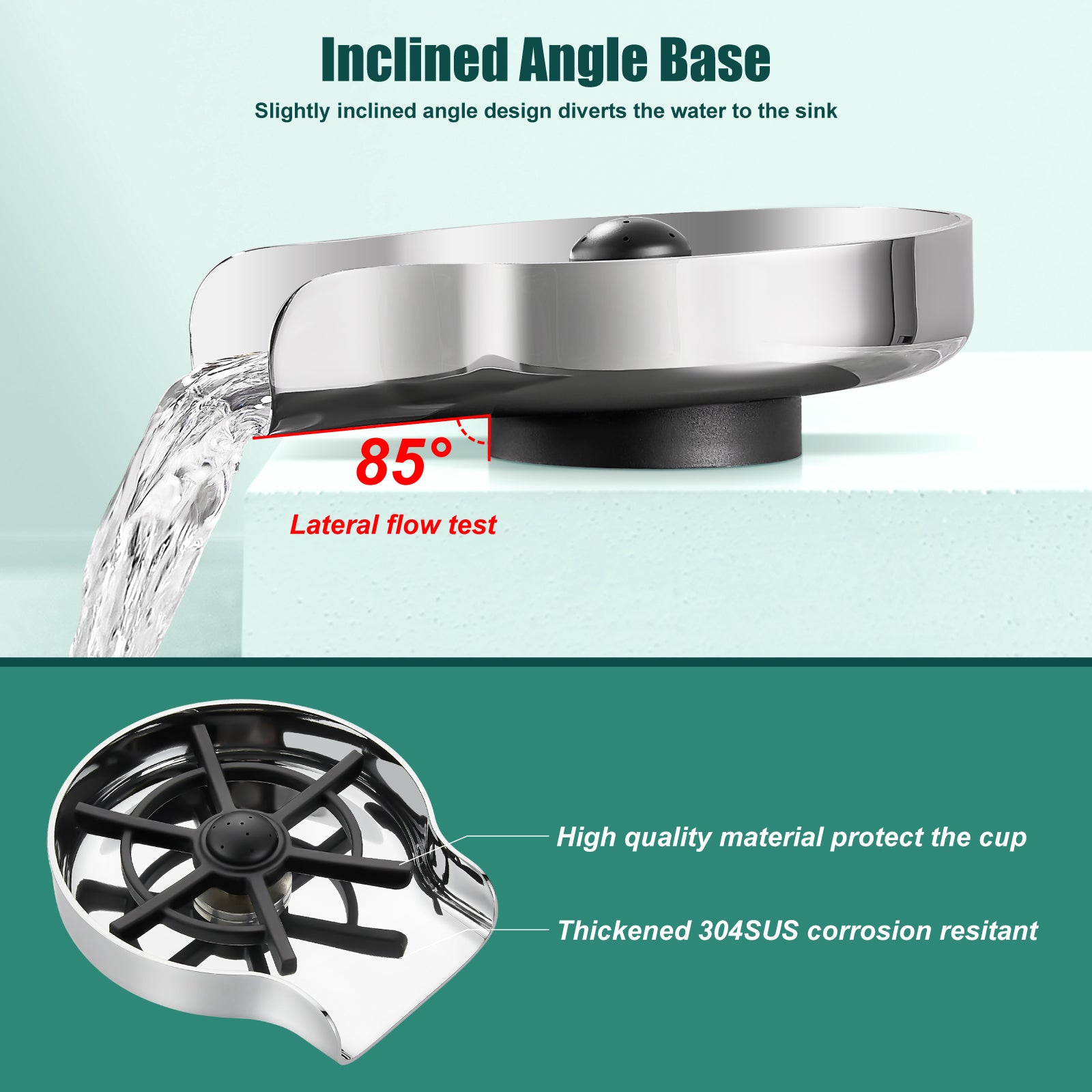 Heyalan Kitchen Sink Glass Rinser, Automatic Faucet Bar Cup Rinser Bottle Washer, Kitchen Sinks Accessories, Cup Cleaner for Bottle, Glass Cleaner Sink Attachment