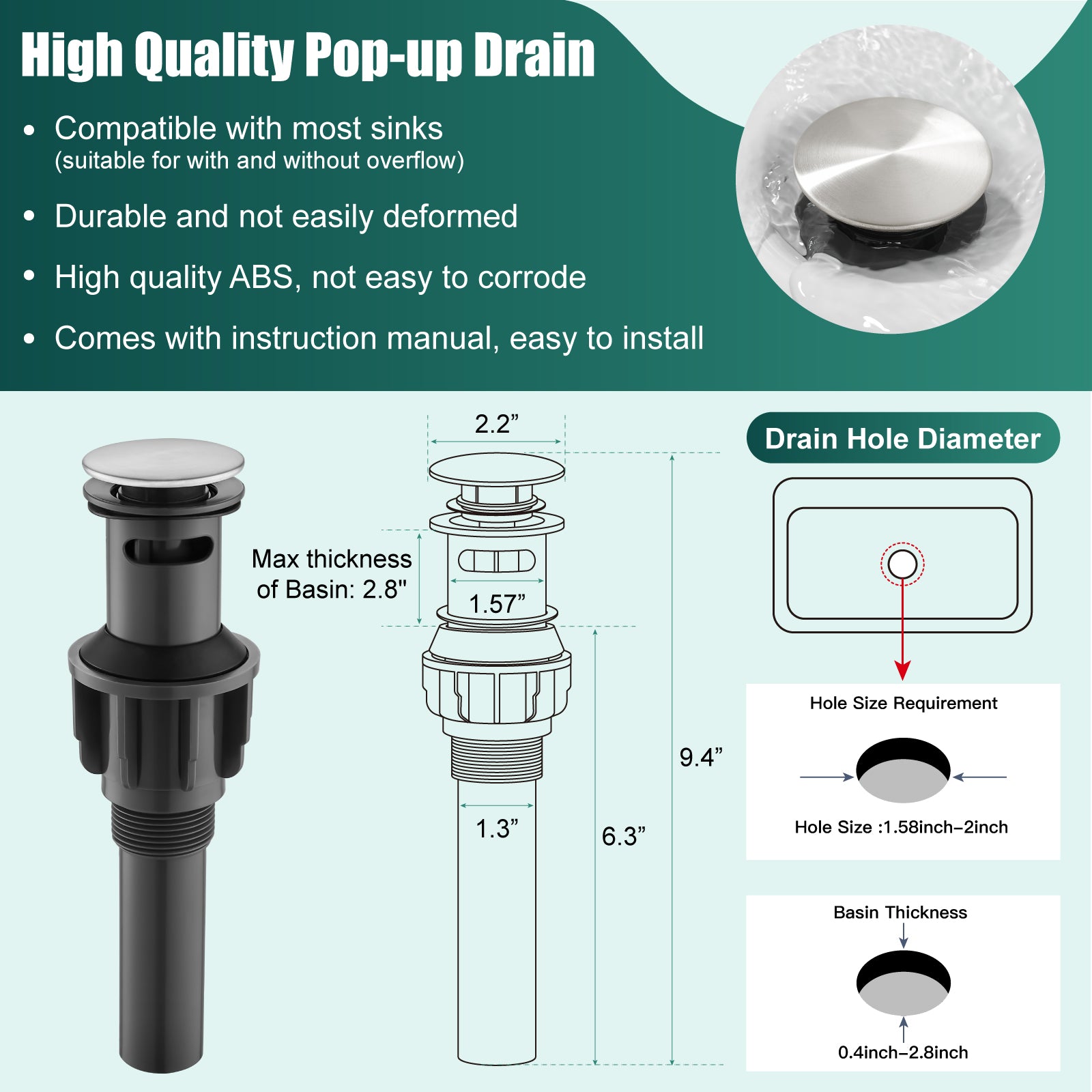 Heyalan Bathroom Lavatory Vessel Sink Faucet Single Hole 1 Lever Vintage Vessel Mixer Tap Retro Hot and Cold Water Solid Brass Pop-up Drain Included Deck Mounted