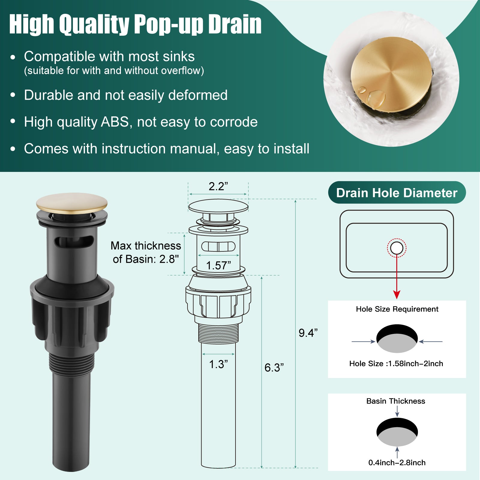 Heyalan Bathroom Lavatory Vessel Sink Faucet Single Hole 1 Lever Vintage Vessel Mixer Tap Retro Hot and Cold Water Solid Brass Pop-up Drain Included Deck Mounted