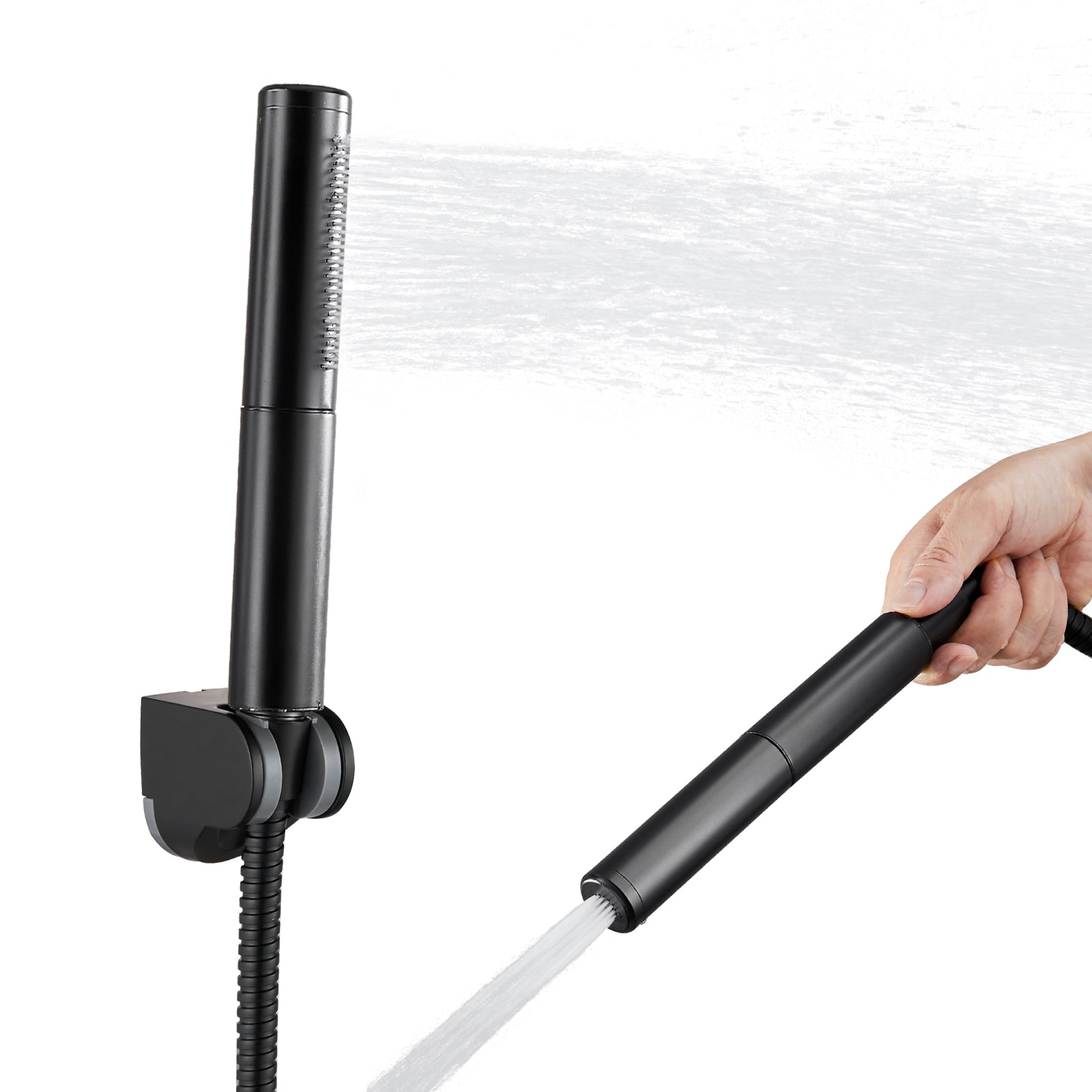 Heyalan Brass 2 in1 Function Handheld Spray Hand Shower High Pressure 7.9 Inch Shower Head High Flow Handheld Sprinklert Shower Wand with Shower Hose and ABS Hand Shower Holder