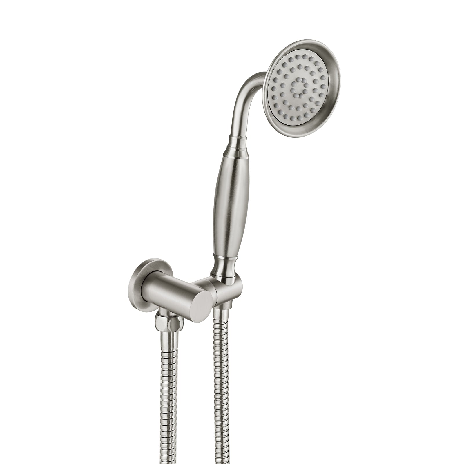 Heyalan Handheld Shower Head Spray with Bracket Wand Hand Held Telephone Shape Vintage Brass Shower Head Water Sprayer with Holder Bathroom Shower Single Setting Shower Hose Include