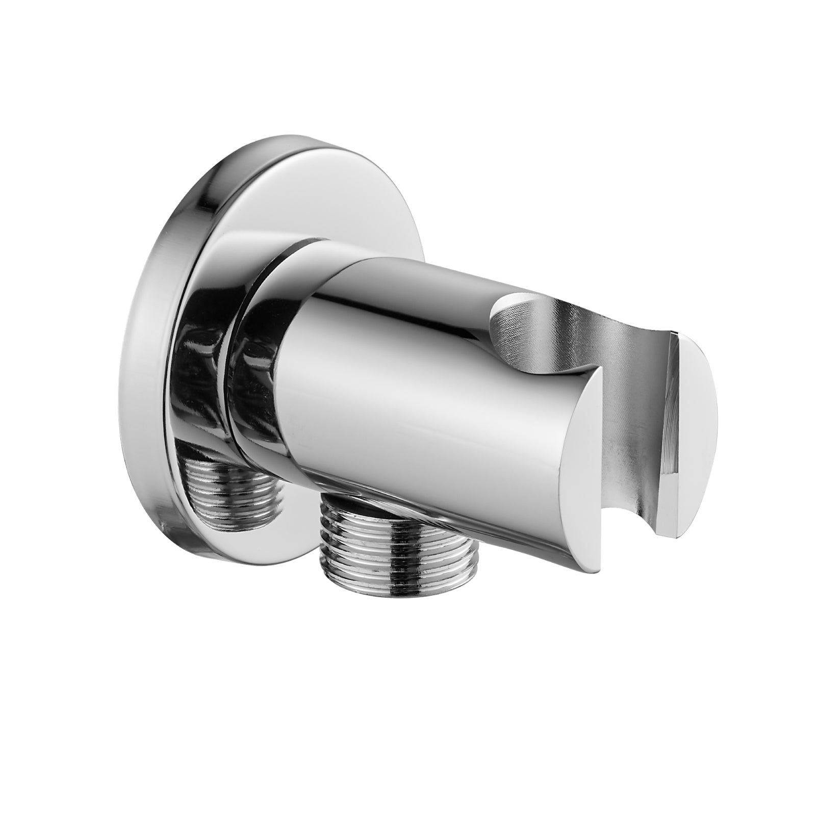 Shower Arm Bracket Handheld Shower Wand Holder Connecting Shower Hose and Water Pipe Brass Heyalan Shower Hand Holder Wall Mount Smooth Line Bracket with a Round Cover