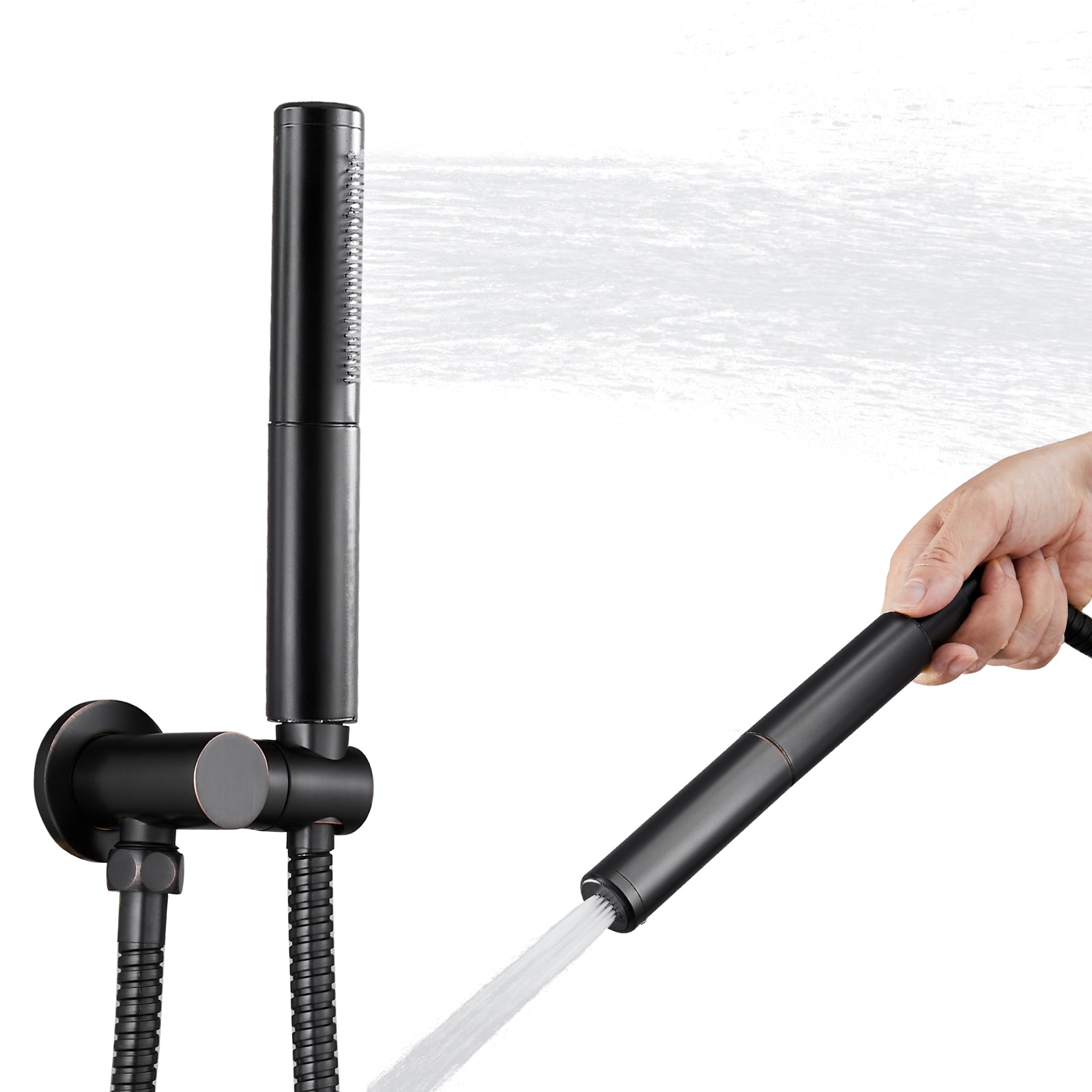 Heyalan Brass 2 in1 Function Handheld Spray Hand Shower High Pressure 7.9 Inch Shower Head High Flow Handheld Sprinklert Shower Wand with Shower Hose and Hand Shower Holder
