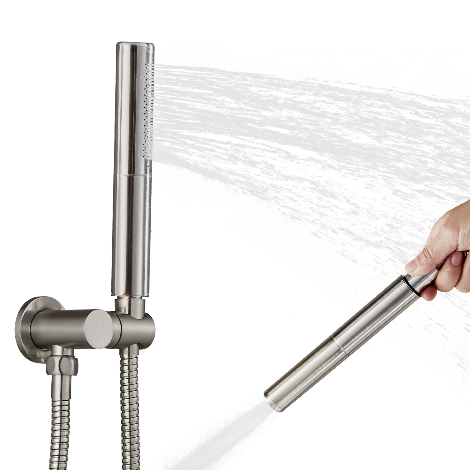 Heyalan Brass 2 in1 Function Handheld Spray Hand Shower High Pressure 7.9 Inch Shower Head High Flow Handheld Sprinklert Shower Wand with Shower Hose and Hand Shower Holder