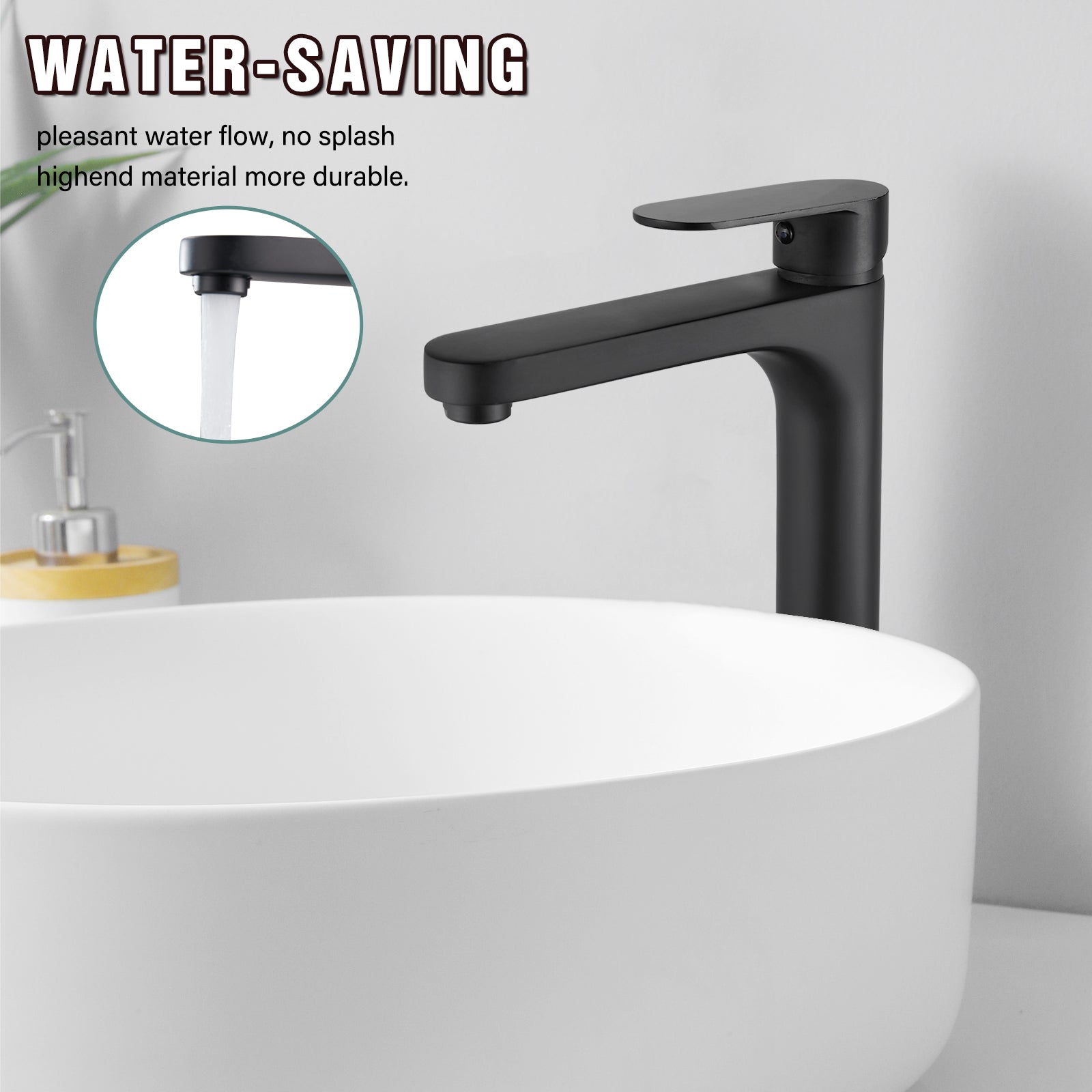 Heyalan Bathroom Faucet Single Handle Brass 1 Hole Basin Mixer Tap Deck Mount Lavatory Vanity Deck Plate Pop Up Drain Included