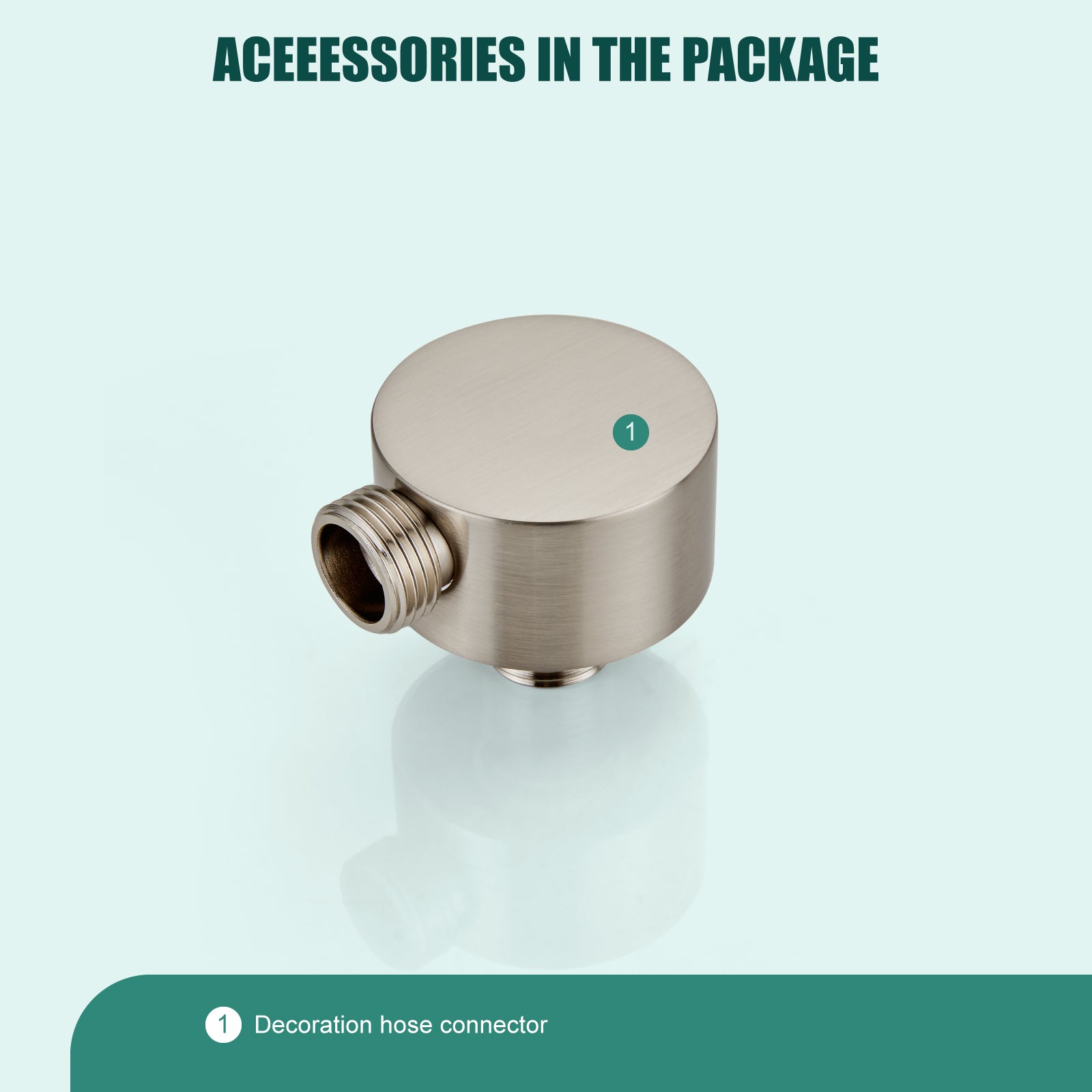 Wall Mount Shower Hose Connector for Shower Handheld Brass Round Handheld Wall Supply Shower Elbow Without Shower Hand and Hose Heyalan
