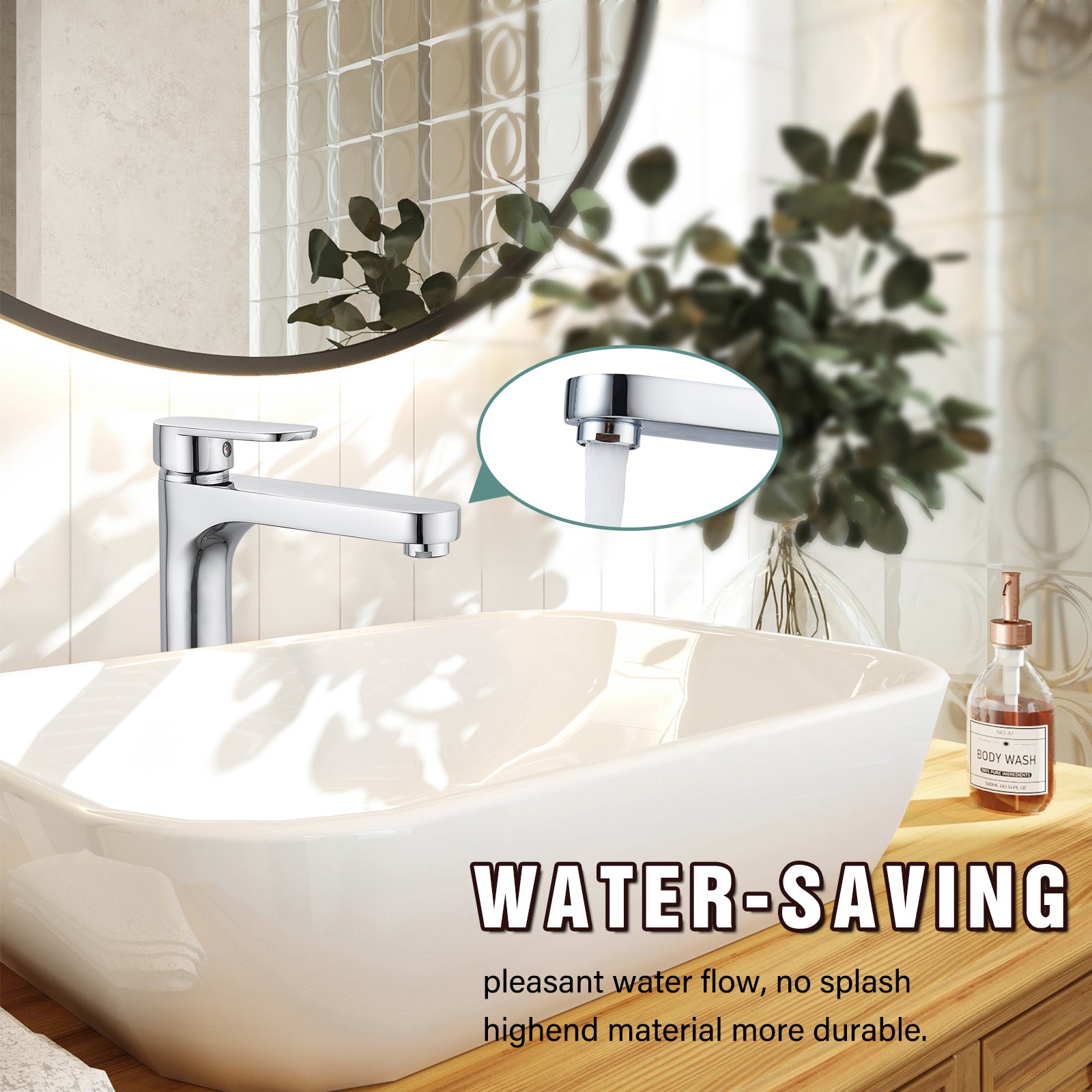 Heyalan Bathroom Faucet Single Handle Brass 1 Hole Basin Mixer Tap Deck Mount Lavatory Vanity Deck Plate Pop Up Drain Included