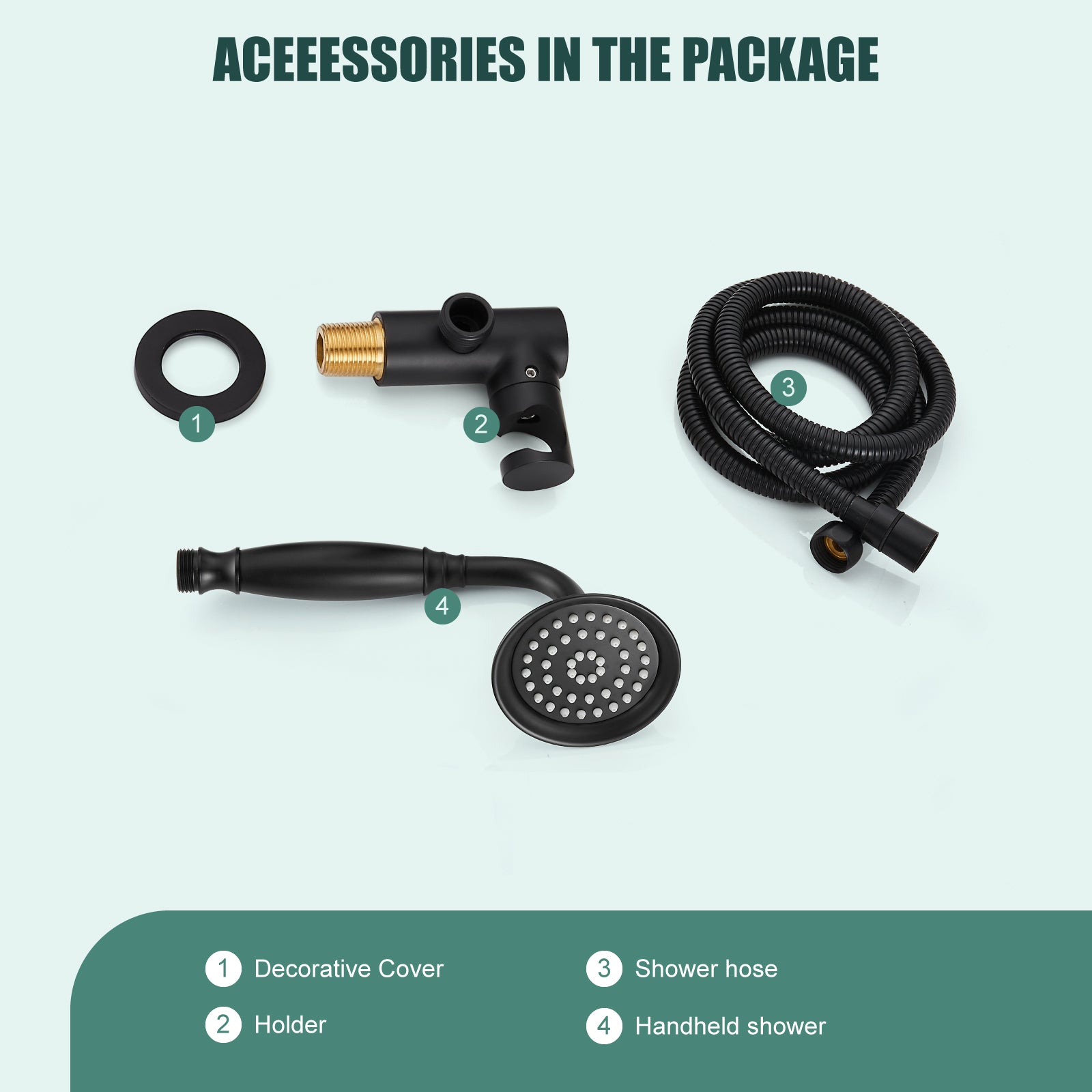 Heyalan Handheld Shower Head Spray with Bracket Wand Hand Held Telephone Shape Vintage Brass Shower Head Water Sprayer with Holder Bathroom Shower Single Setting Shower Hose Include