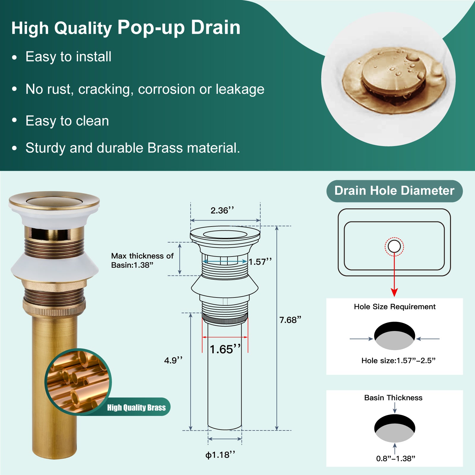 Heyalan Bathroom Faucet Brass Lavatory Sink Faucet Vanity Basin Single Hole Vintage Vessel Mixer Tap Deck Mounted Retro Hot and Cold Water Handle Solid Brass Pop-up Drain Included