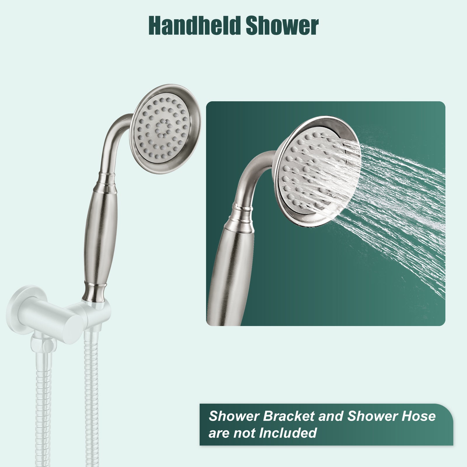 Heyalan Handheld Shower Head Spray Wand Hand Held High Pressure Telephone Shape Vintage Brass Shower Head Powerful Water Sprayer Bathroom High Flow Shower 1 Function
