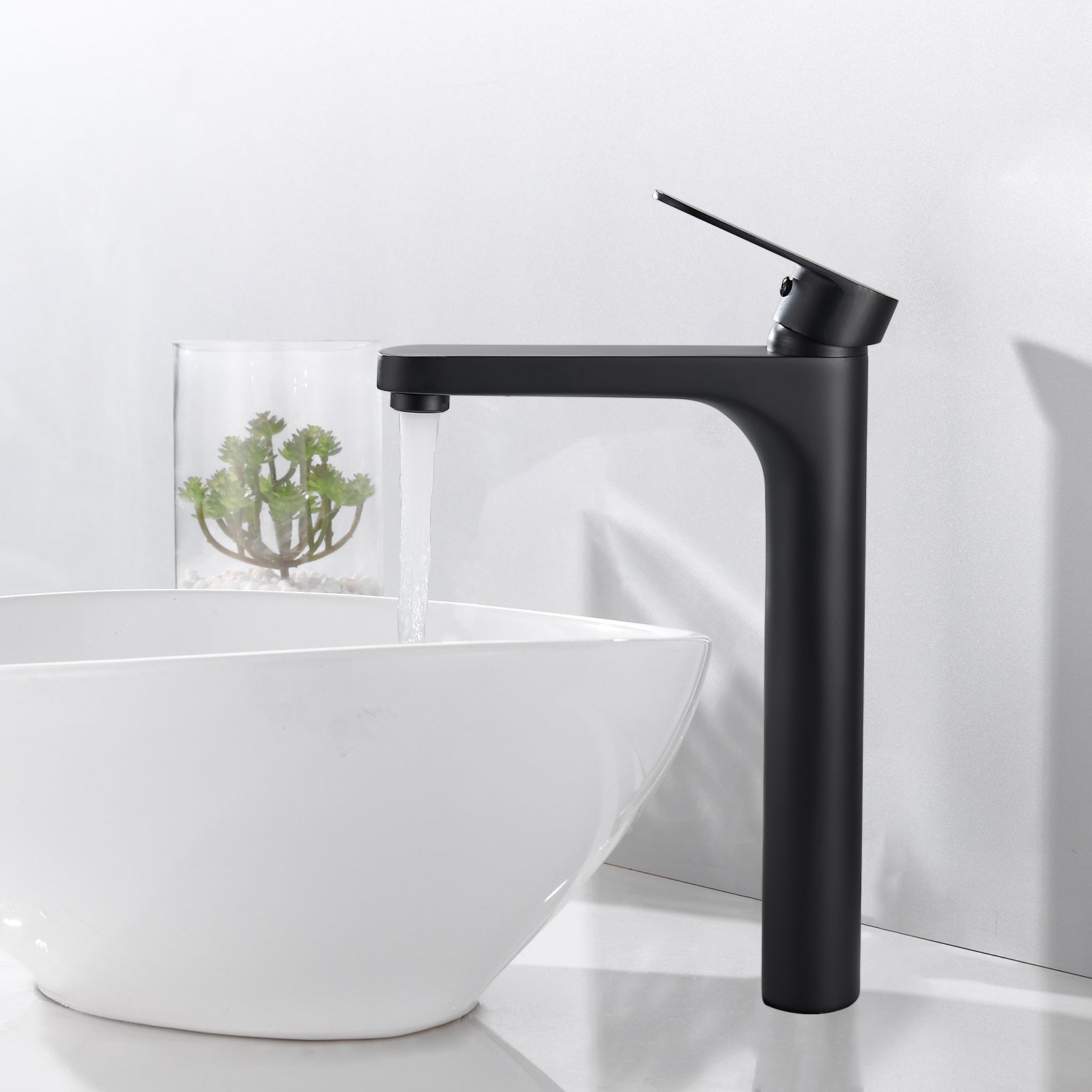 Heyalan Bathroom Faucet Single Handle Brass 1 Hole Basin Mixer Tap Deck Mount Lavatory Vanity Deck Plate Pop Up Drain Included