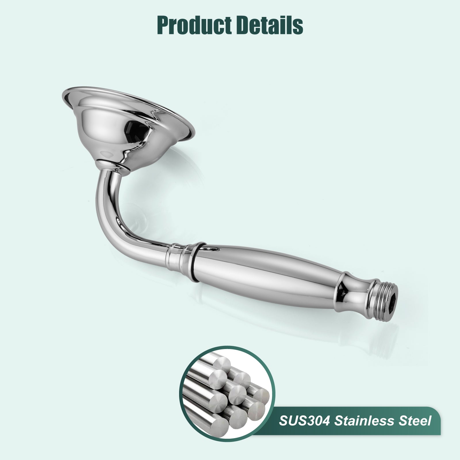Heyalan Handheld Shower Head Spray Wand Hand Held High Pressure Telephone Shape Vintage Brass Shower Head Powerful Water Sprayer Bathroom High Flow Shower 1 Function