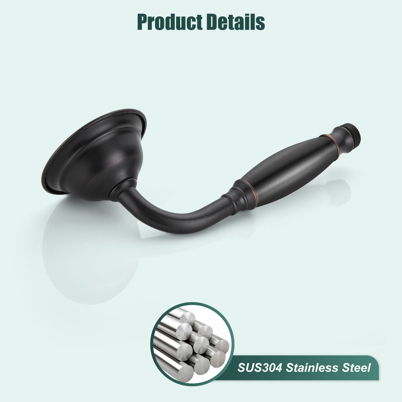 Heyalan Handheld Shower Head Spray Wand Hand Held Telephone Shape Vintage Brass Shower Head Powerful Water Sprayer Bathroom High Flow Shower 1 Function with Water Hose