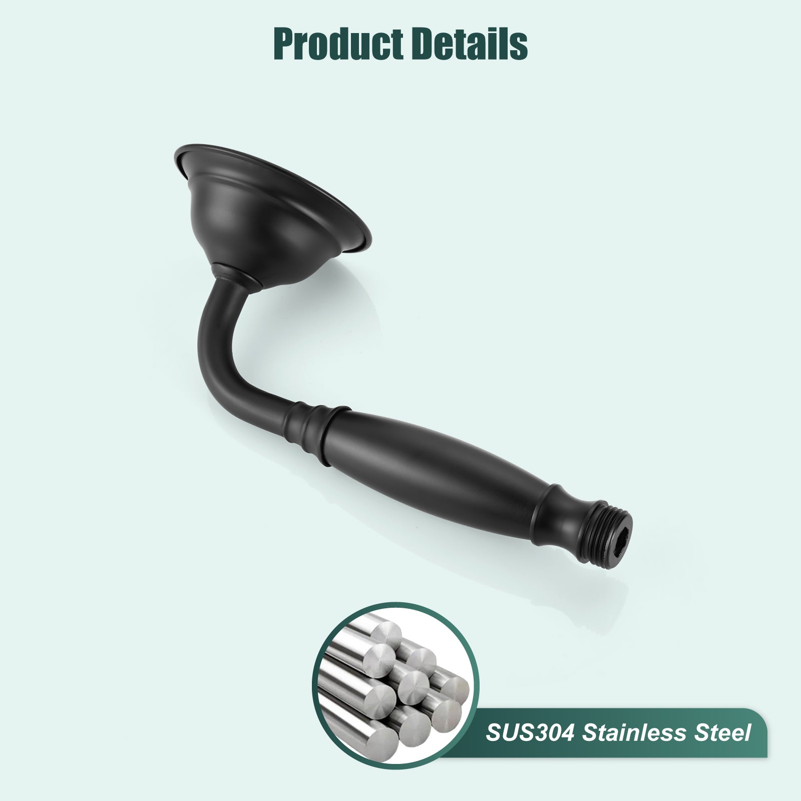 Heyalan Handheld Shower Head Spray Wand Hand Held Telephone Shape Vintage Brass Shower Head Powerful Water Sprayer Bathroom High Flow Shower 1 Function with Water Hose