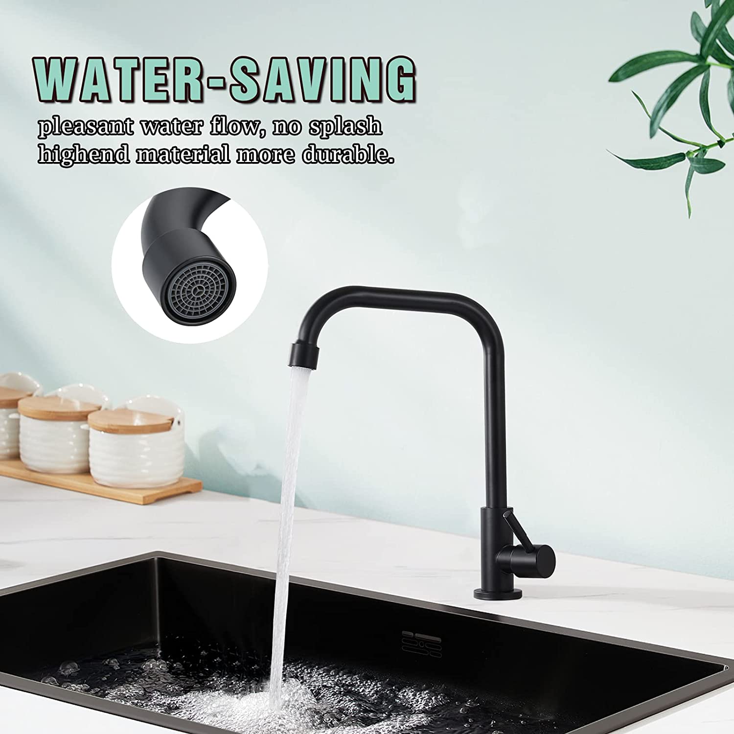 Cold Water OnlySingle Lever Handle SUS304 Sink Bar Tap 360 Degree Swivel Spout Decked Mounted Longer Thread Pipe