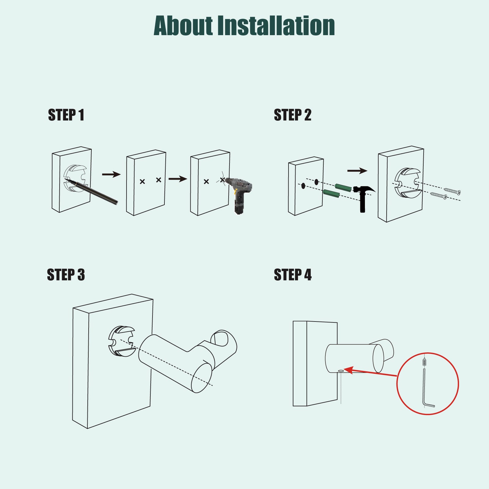 Shower Wand Holder Handheld Shower Holder Shower Sprayer Bracket Shower Handheld Bracket Shower Hand Holder Wall Mount Modern Heyalan Shower Bracket for Handheld Shower