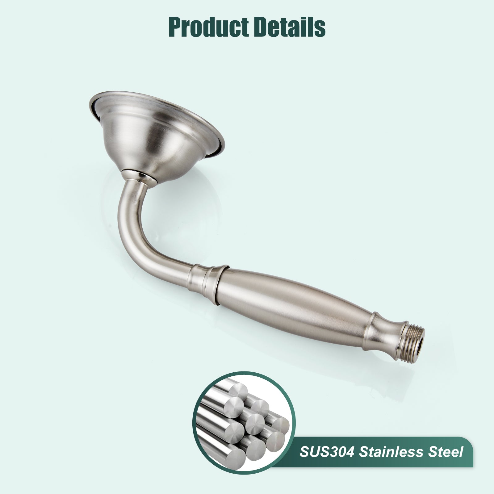 Heyalan Handheld Shower Head Spray Wand Hand Held Telephone Shape Vintage Brass Shower Head Powerful Water Sprayer Bathroom High Flow Shower 1 Function with Water Hose