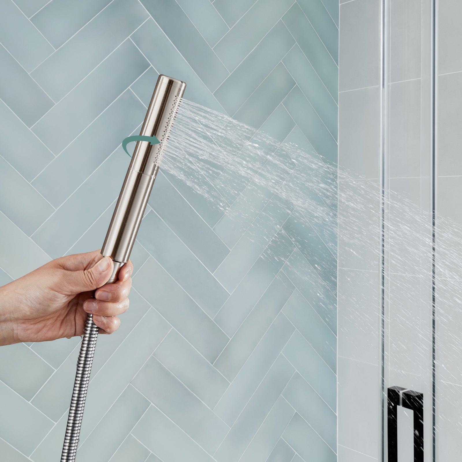 Heyalan Brass 2 in1 Function Handheld Spray Hand Shower High Pressure 7.9 Inch Shower Head High Flow Handheld Sprinklert Shower Wand with Shower Hose and Hand Shower Holder