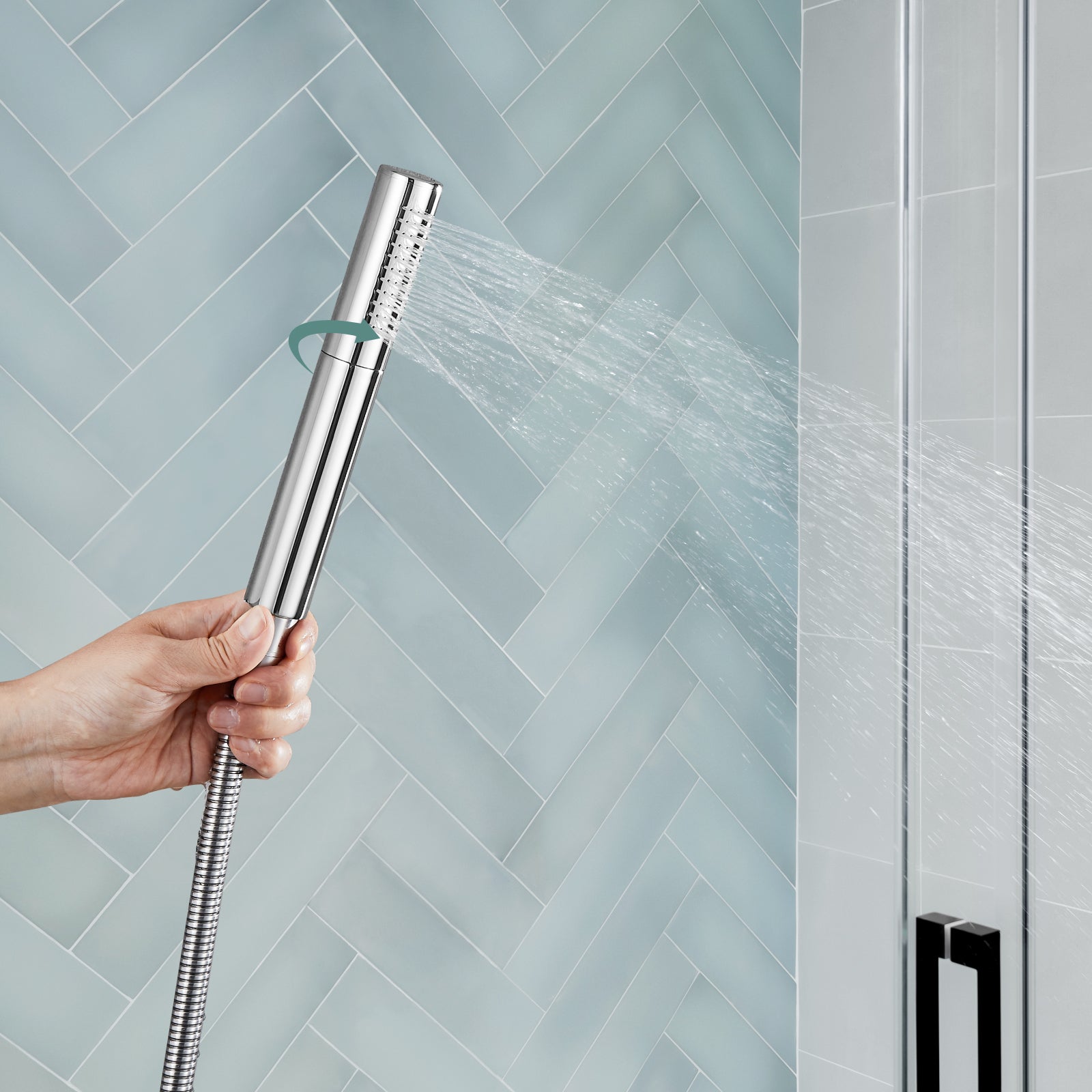 Heyalan Brass 2 in1 Function Handheld Spray Hand Shower High Pressure 7.9 Inch Shower Head High Flow Handheld Sprinklert Shower Wand with Shower Hose and Hand Shower Holder