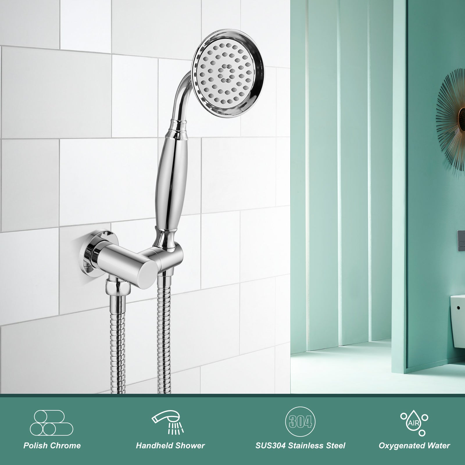 Heyalan Handheld Shower Head Spray with Bracket Wand Hand Held Telephone Shape Vintage Brass Shower Head Water Sprayer with Holder Bathroom Shower Single Setting Shower Hose Include