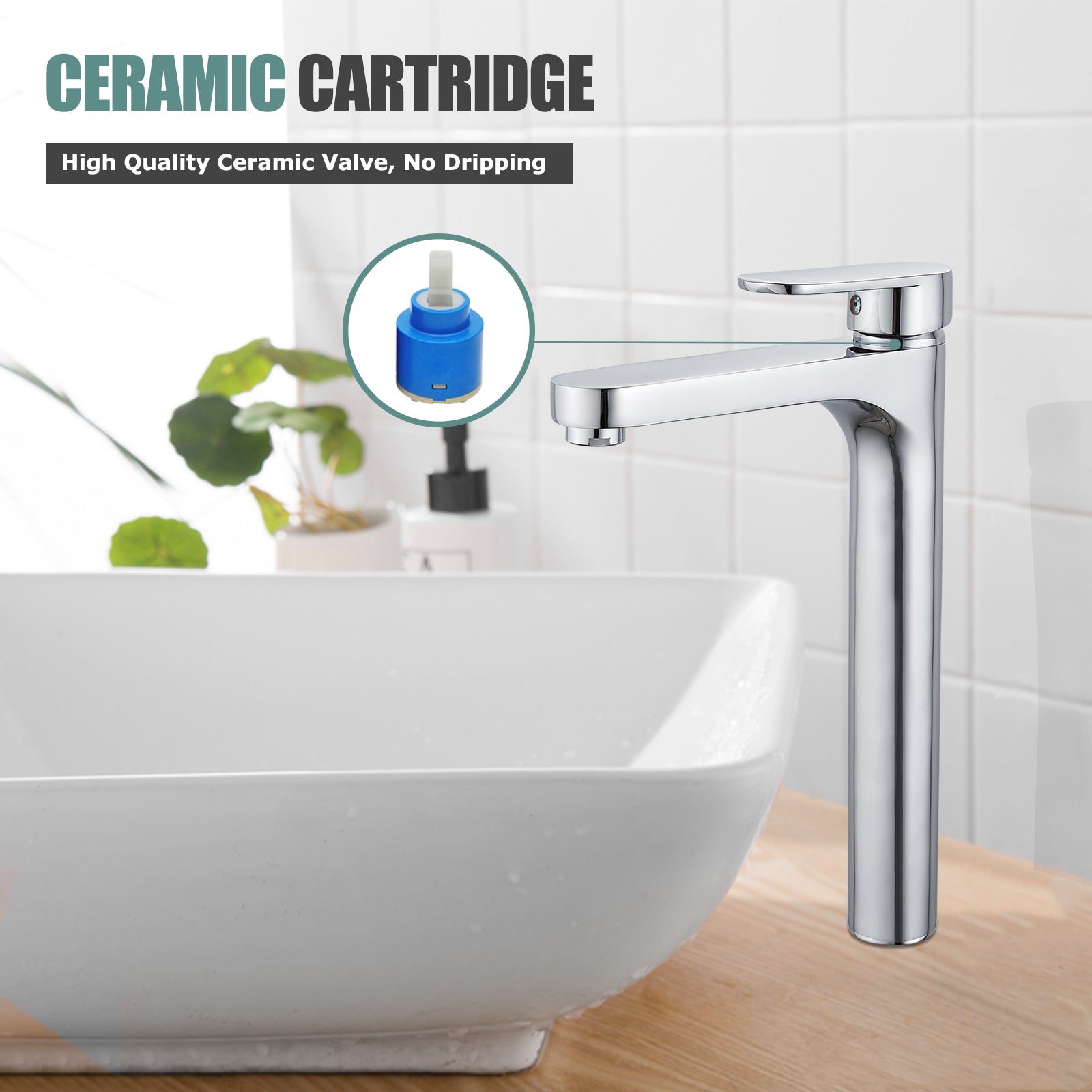 Heyalan Bathroom Faucet Single Handle Brass 1 Hole Basin Mixer Tap Deck Mount Lavatory Vanity Deck Plate Pop Up Drain Included
