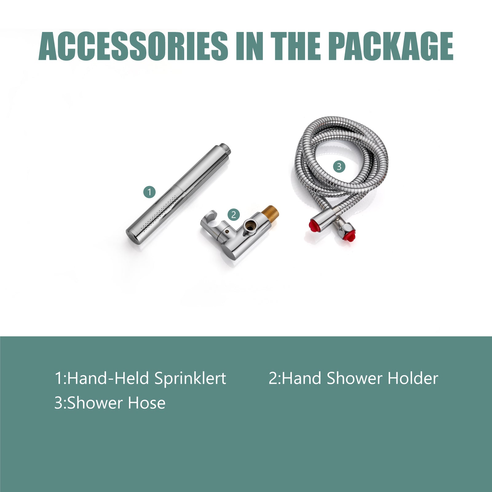 Heyalan Brass 2 in1 Function Handheld Spray Hand Shower High Pressure 7.9 Inch Shower Head High Flow Handheld Sprinklert Shower Wand with Shower Hose and Hand Shower Holder