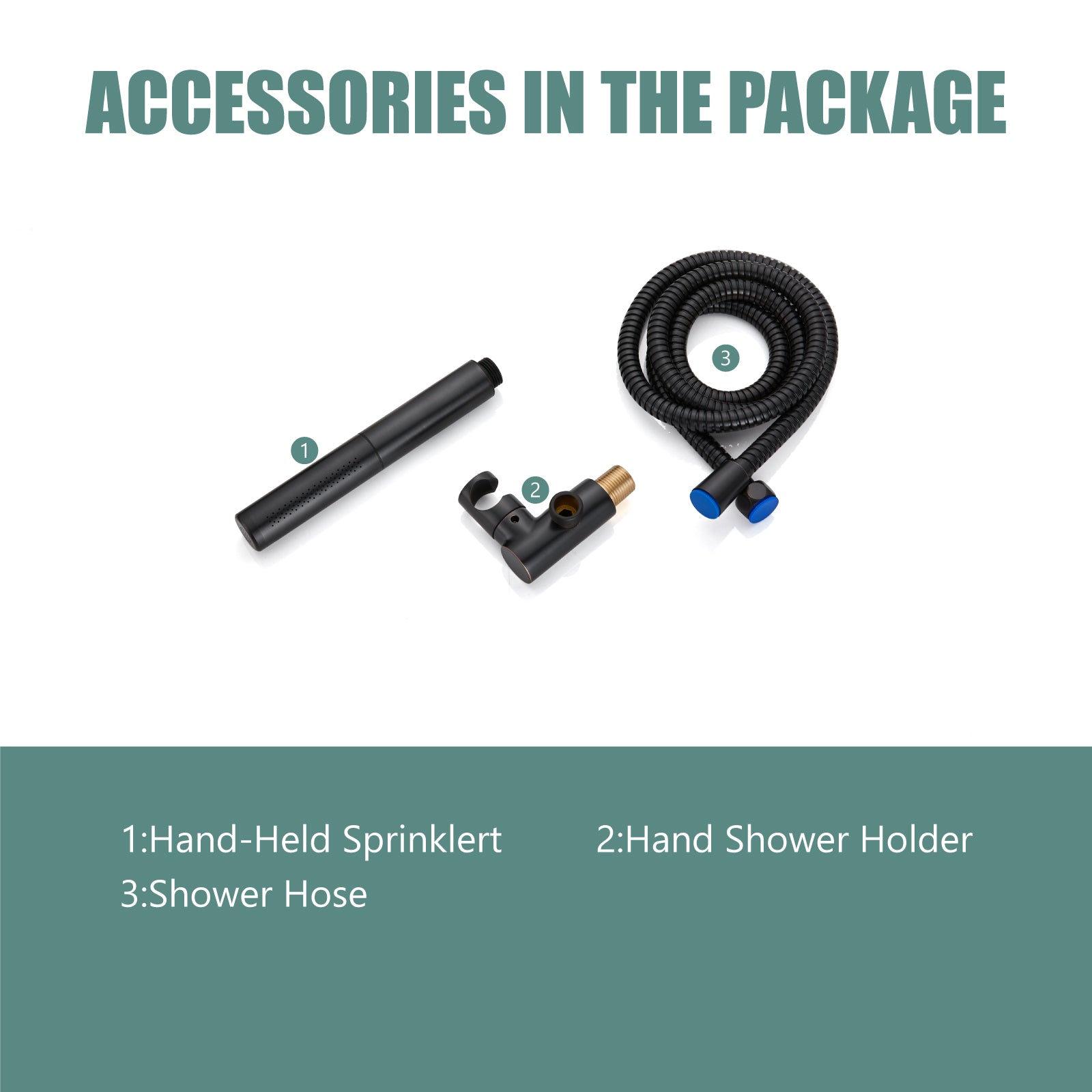 Heyalan Brass 2 in1 Function Handheld Spray Hand Shower High Pressure 7.9 Inch Shower Head High Flow Handheld Sprinklert Shower Wand with Shower Hose and Hand Shower Holder