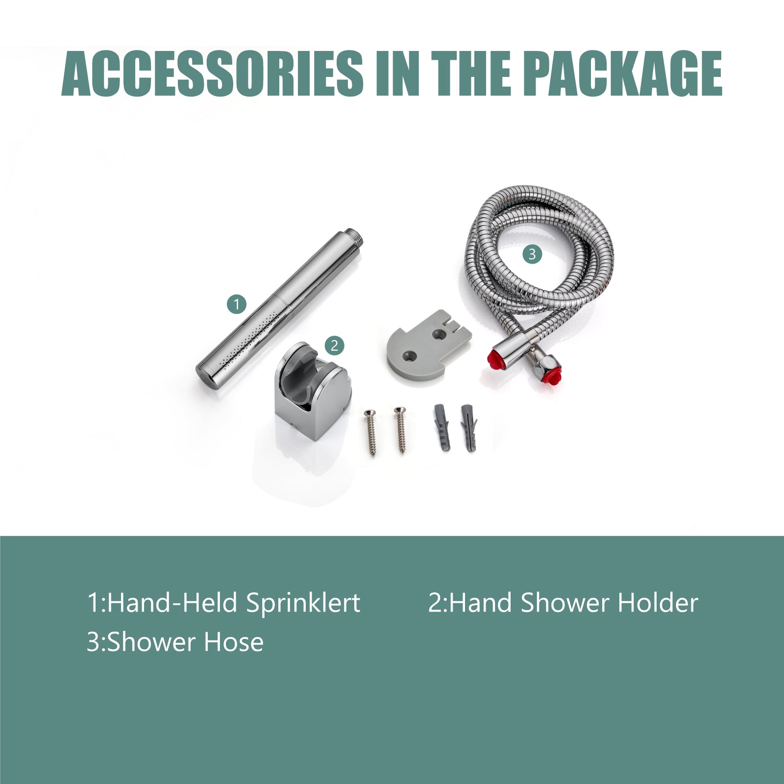 Heyalan Brass 2 in1 Function Handheld Spray Hand Shower High Pressure 7.9 Inch Shower Head High Flow Handheld Sprinklert Shower Wand with Shower Hose and ABS Hand Shower Holder