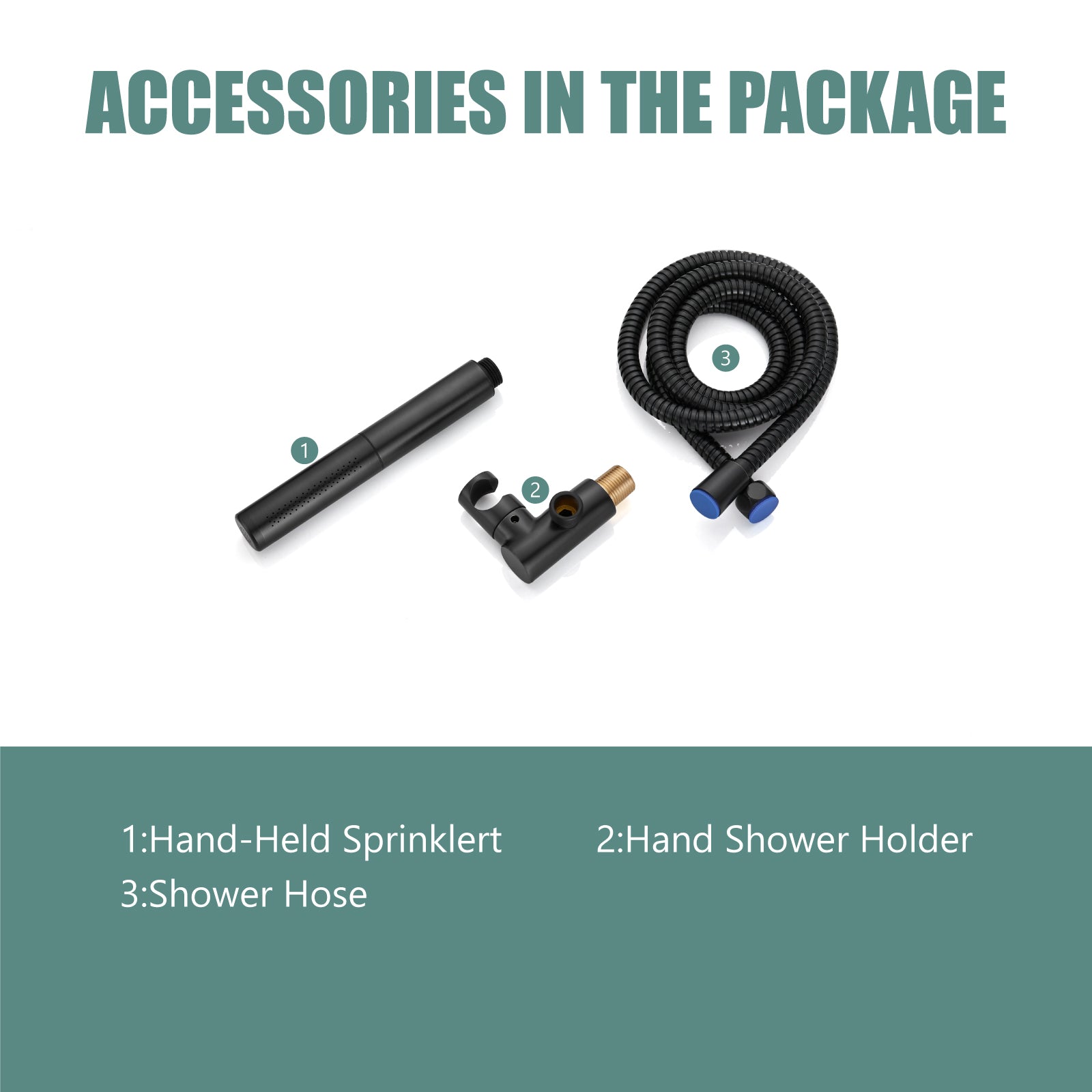 Heyalan Brass 2 in1 Function Handheld Spray Hand Shower High Pressure 7.9 Inch Shower Head High Flow Handheld Sprinklert Shower Wand with Shower Hose and Hand Shower Holder