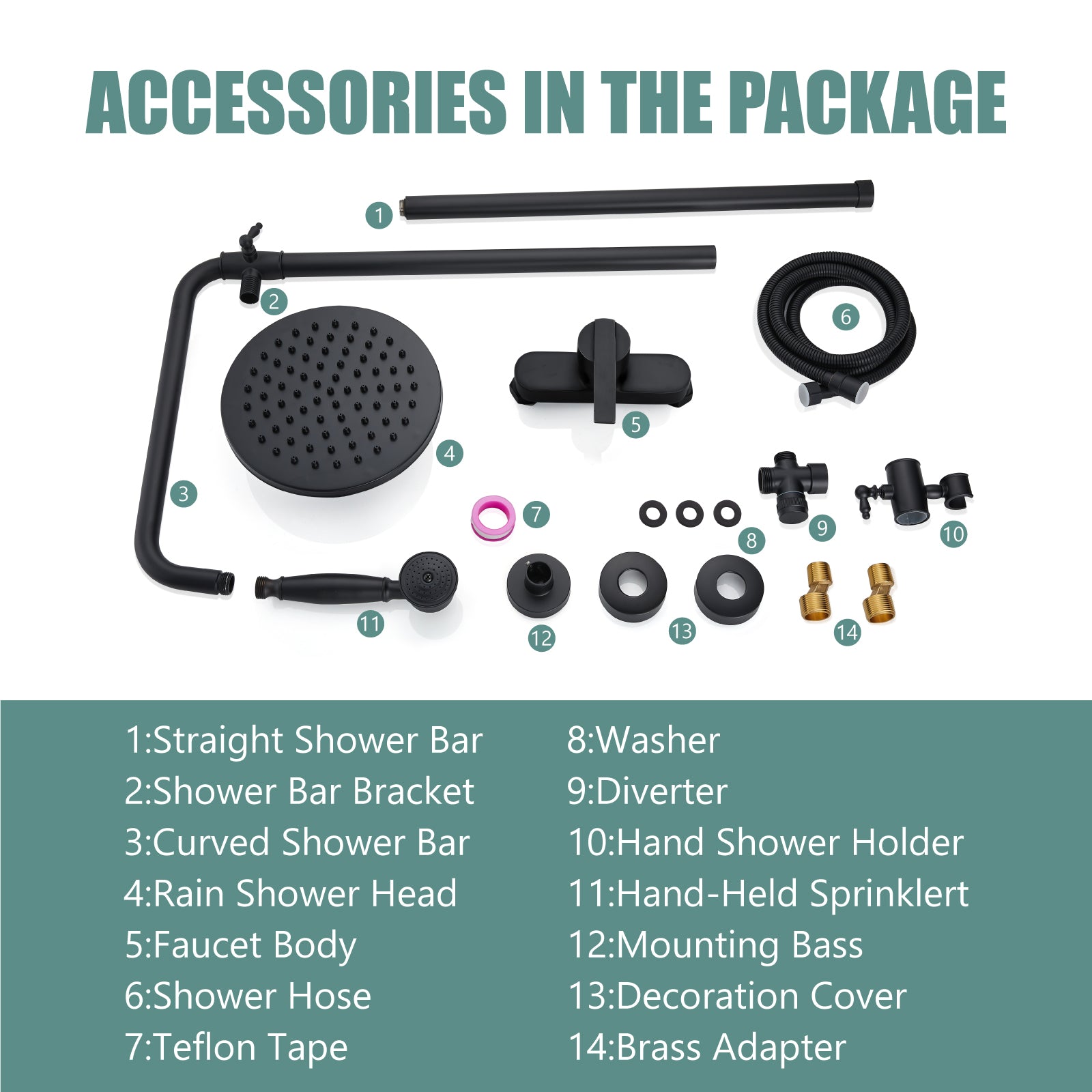 Exposed Pipe Shower System 8 Inch Rainfall Shower Head Brass Fixture Combo Set Single Handle with Handheld Sprayer Bathroom Shower Faucet Adjustable Showerhead Bar Dual Functions