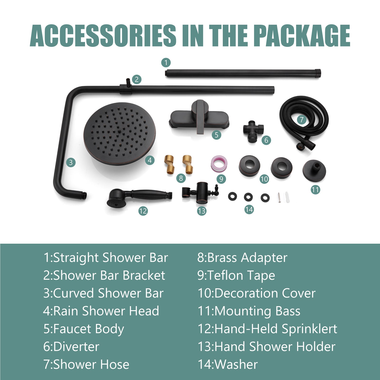 Exposed Pipe Shower System 8 Inch Rainfall Shower Head Brass Fixture Combo Set Single Handle with Handheld Sprayer Bathroom Shower Faucet Adjustable Showerhead Bar Dual Functions